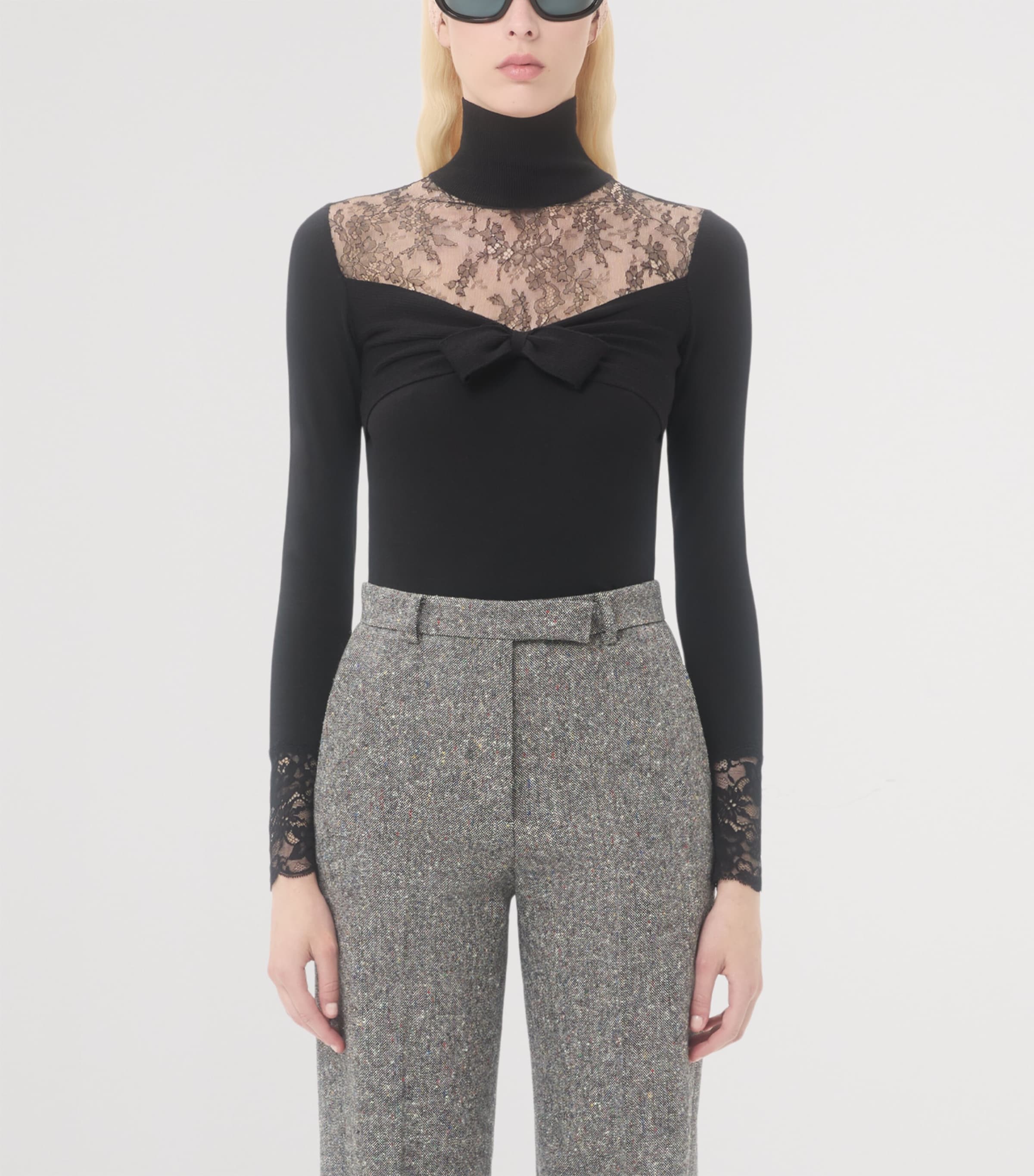 Virgin Wool Bow Top 0NO Image 2