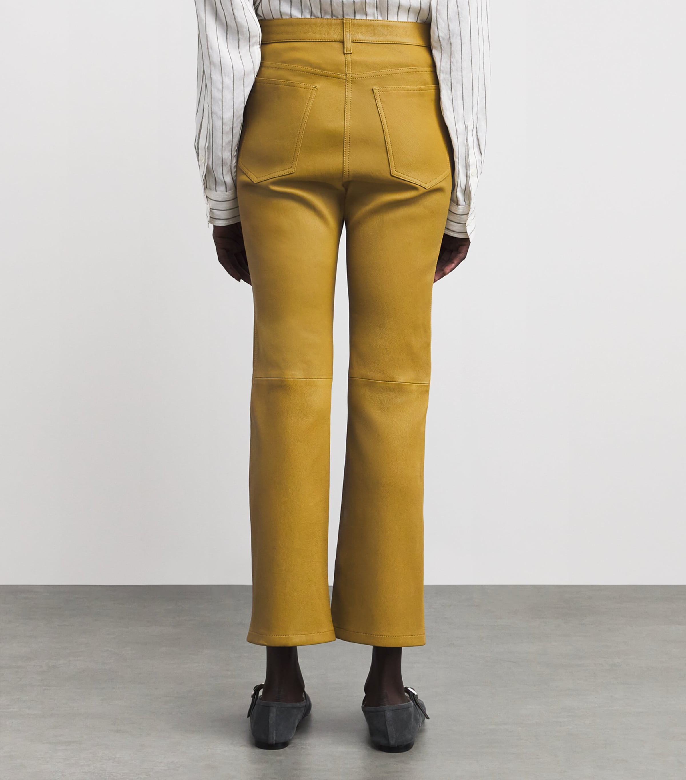 Lambskin Duke Slim Trousers AMBER Image 4