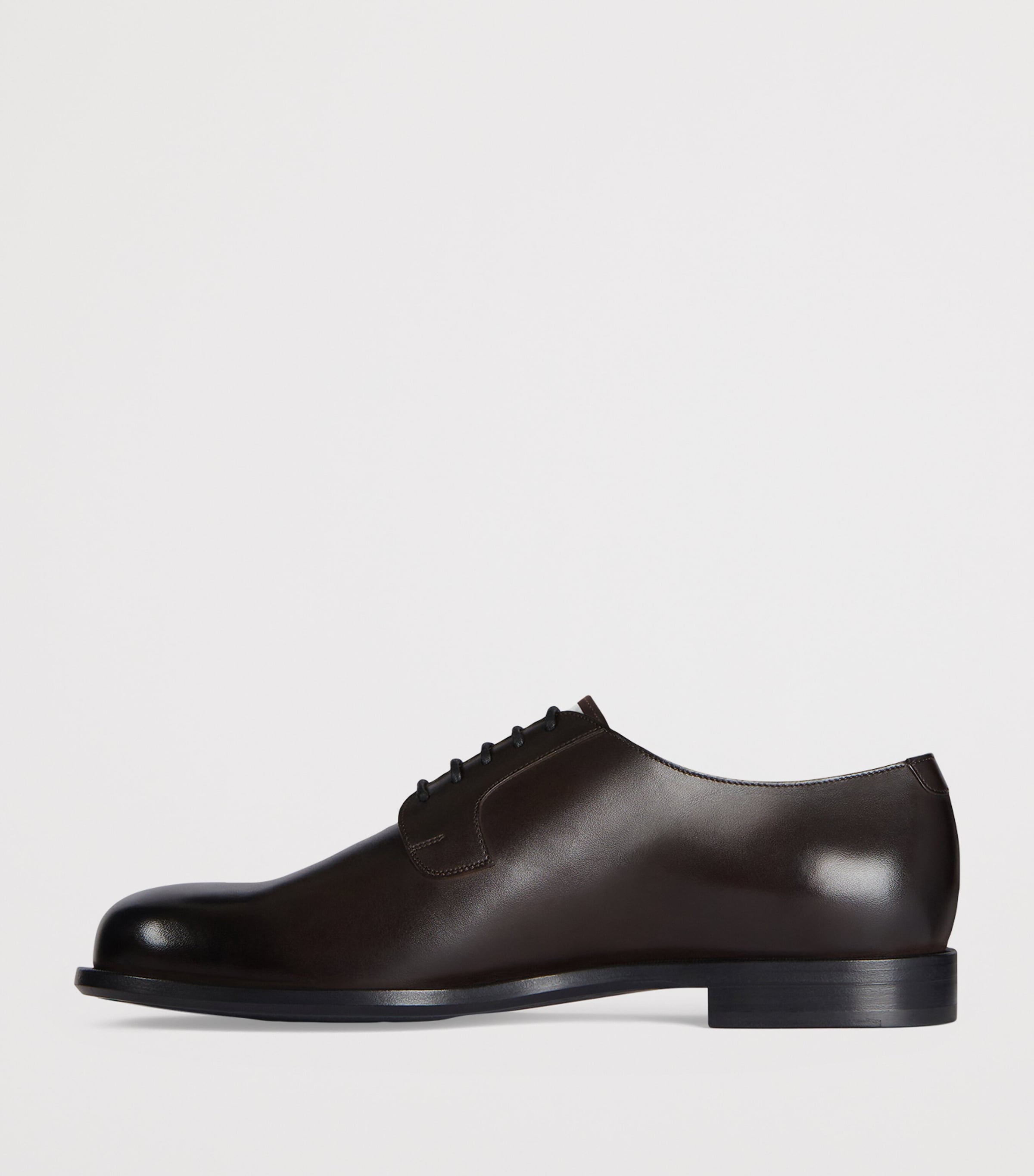 Leather Derby Shoes DARK BROWN Image 3
