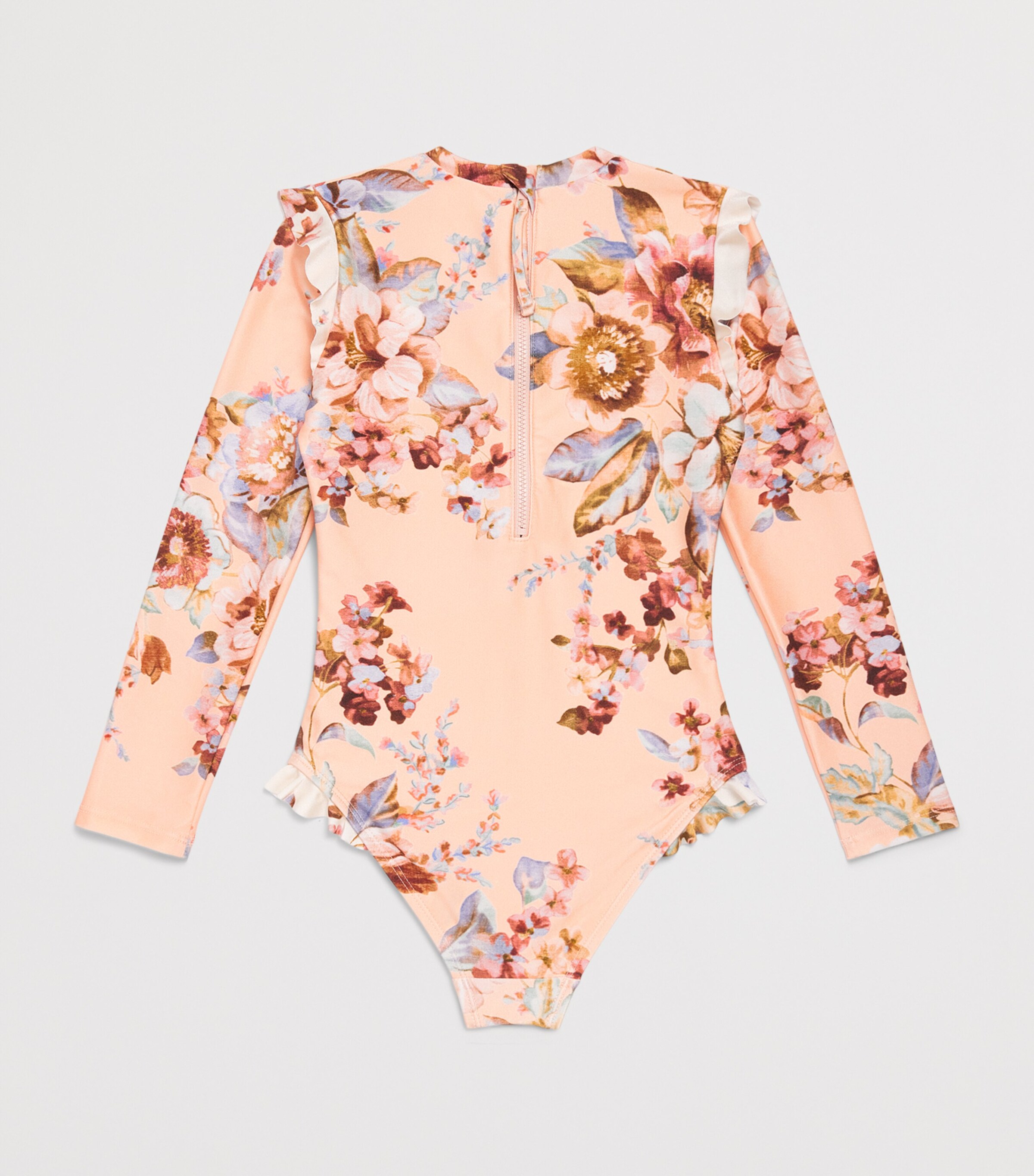 Zimmermann Kids Ruffled Printed Awaken Swimsuit (1-12 Years) Guava Floral Multi Image 2