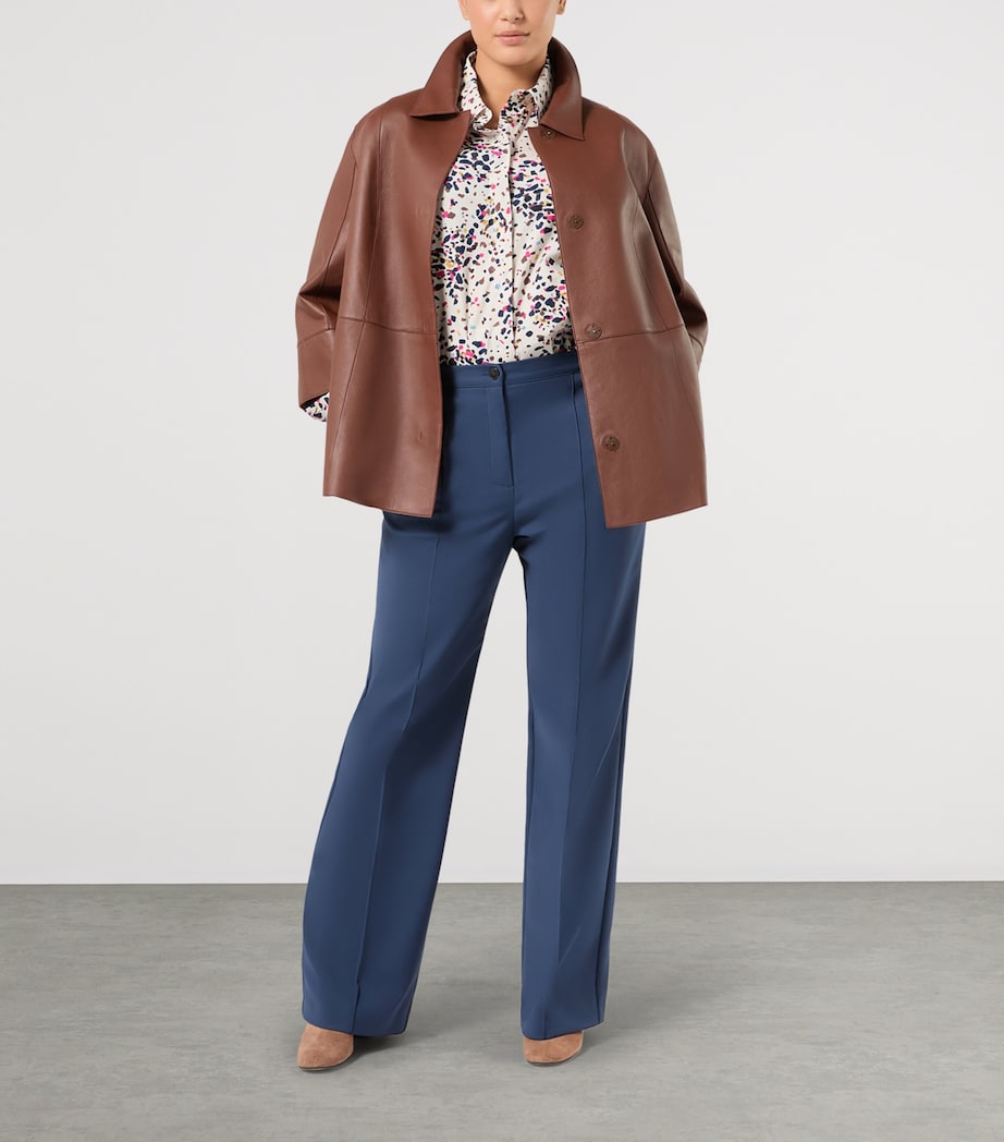 Marina Rinaldi Womens Tailored Straight Trousers Navy Image 2