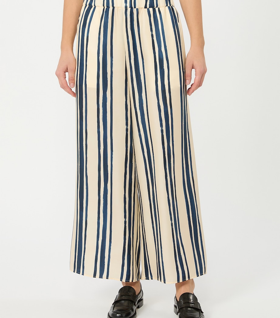 Weekend Max Mara Womens Silk Wide-Leg Trousers Navy Image 2