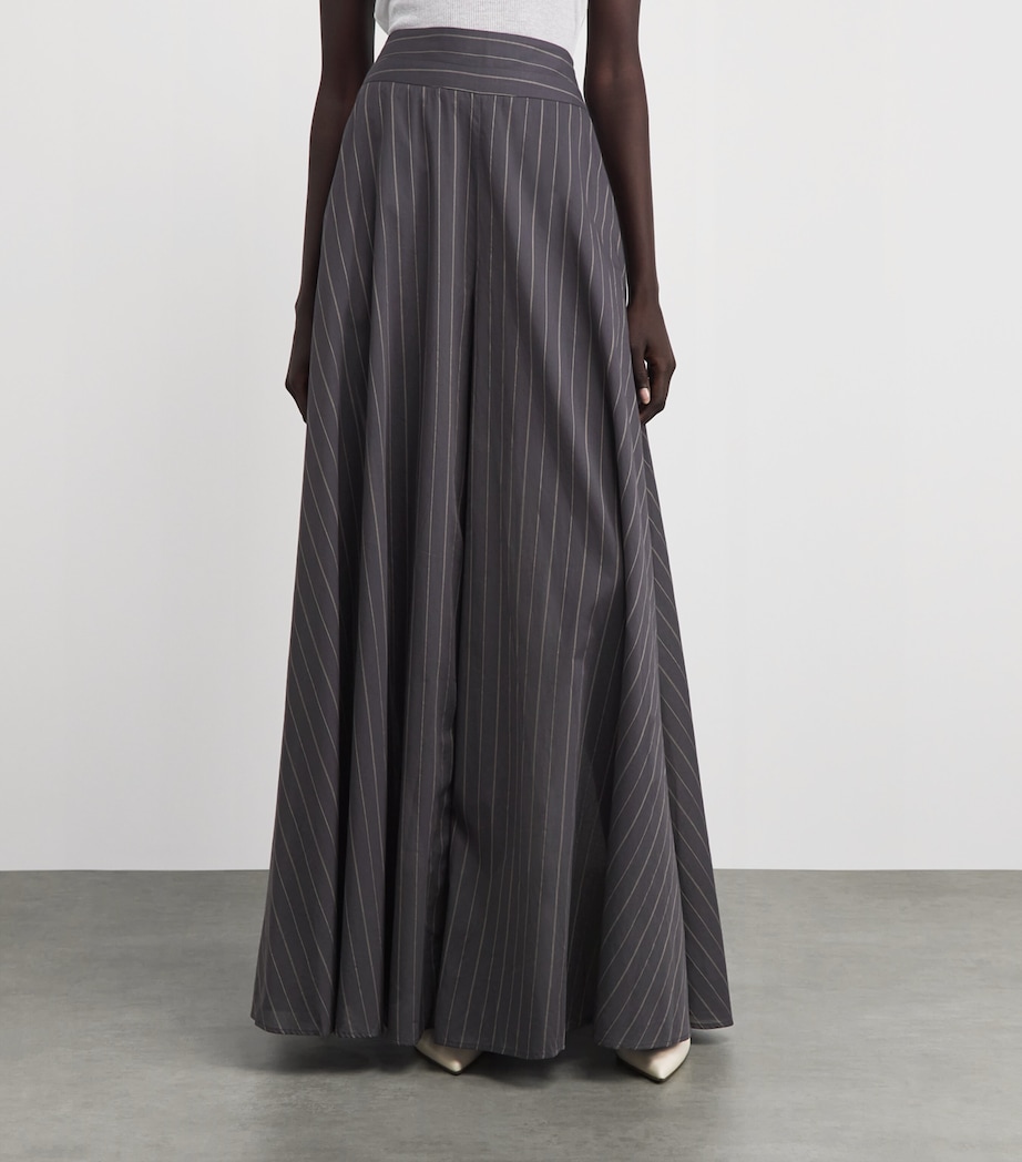 Palmer//Harding Womens Stretch-Cotton Stripe Lumen Trousers Grey Cotton Voile Image 4