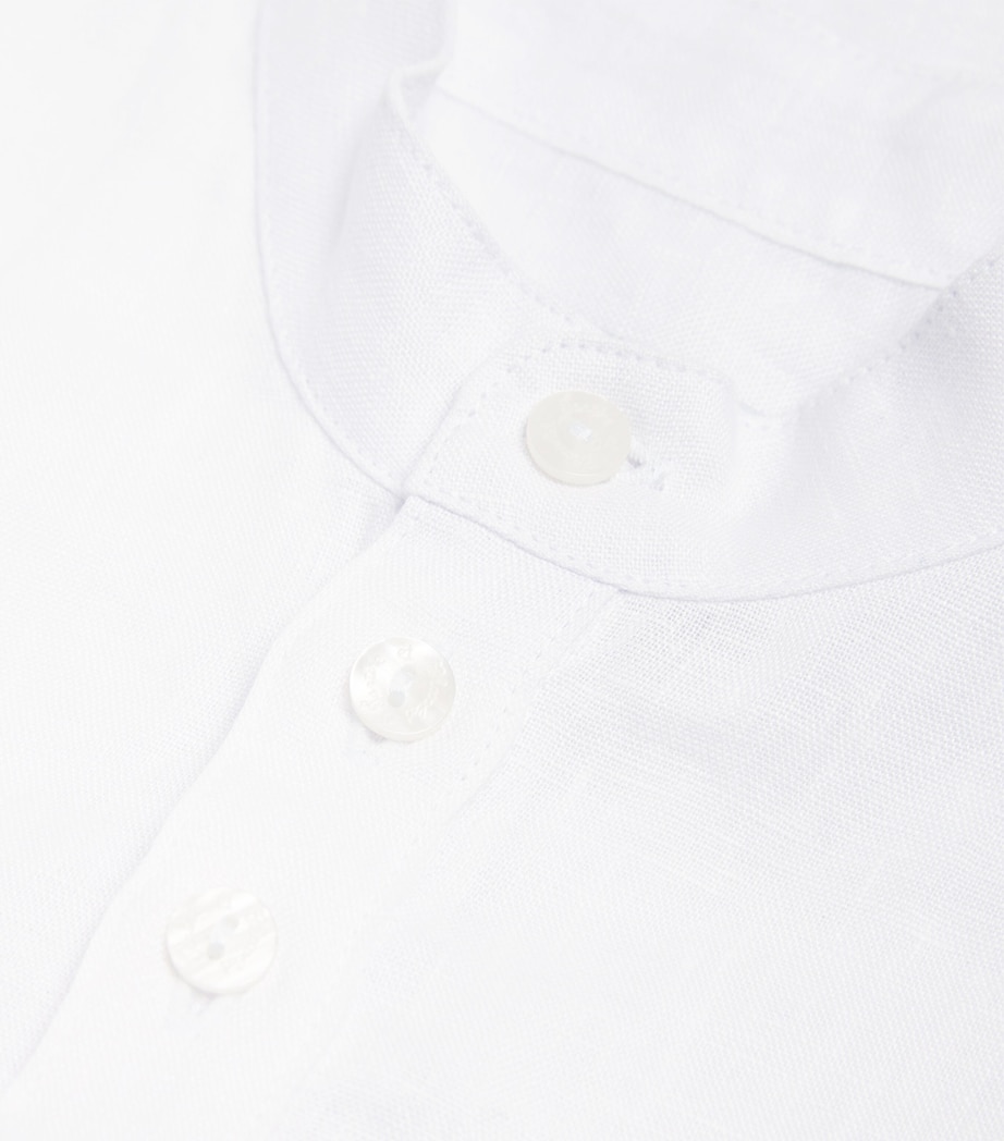 Linen Stand-Collar Shirt (5-12 Years) 1BLANC Image 3