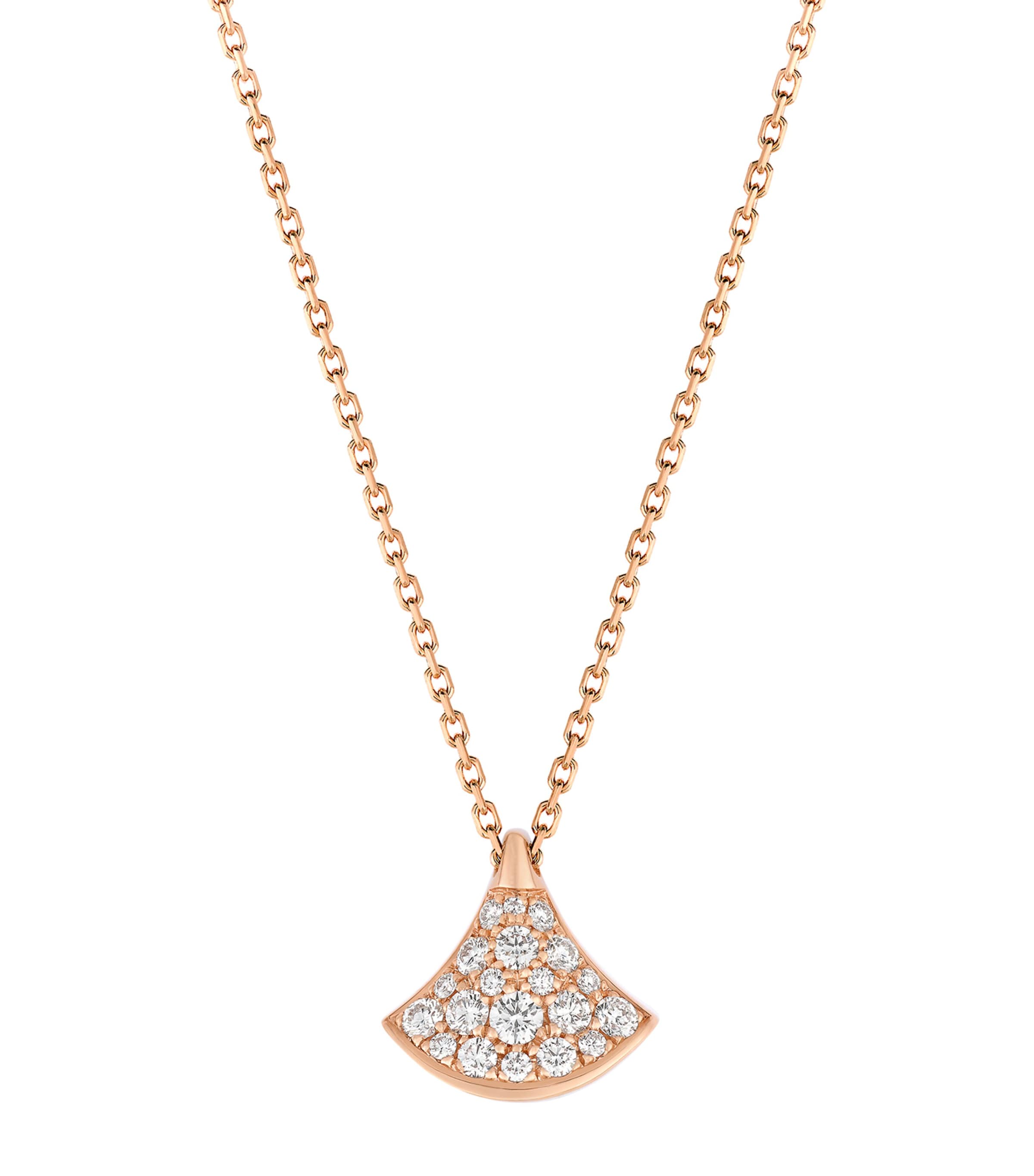 Bvlgari Rose Gold And Diamond Divas' Dream Pendant Necklace