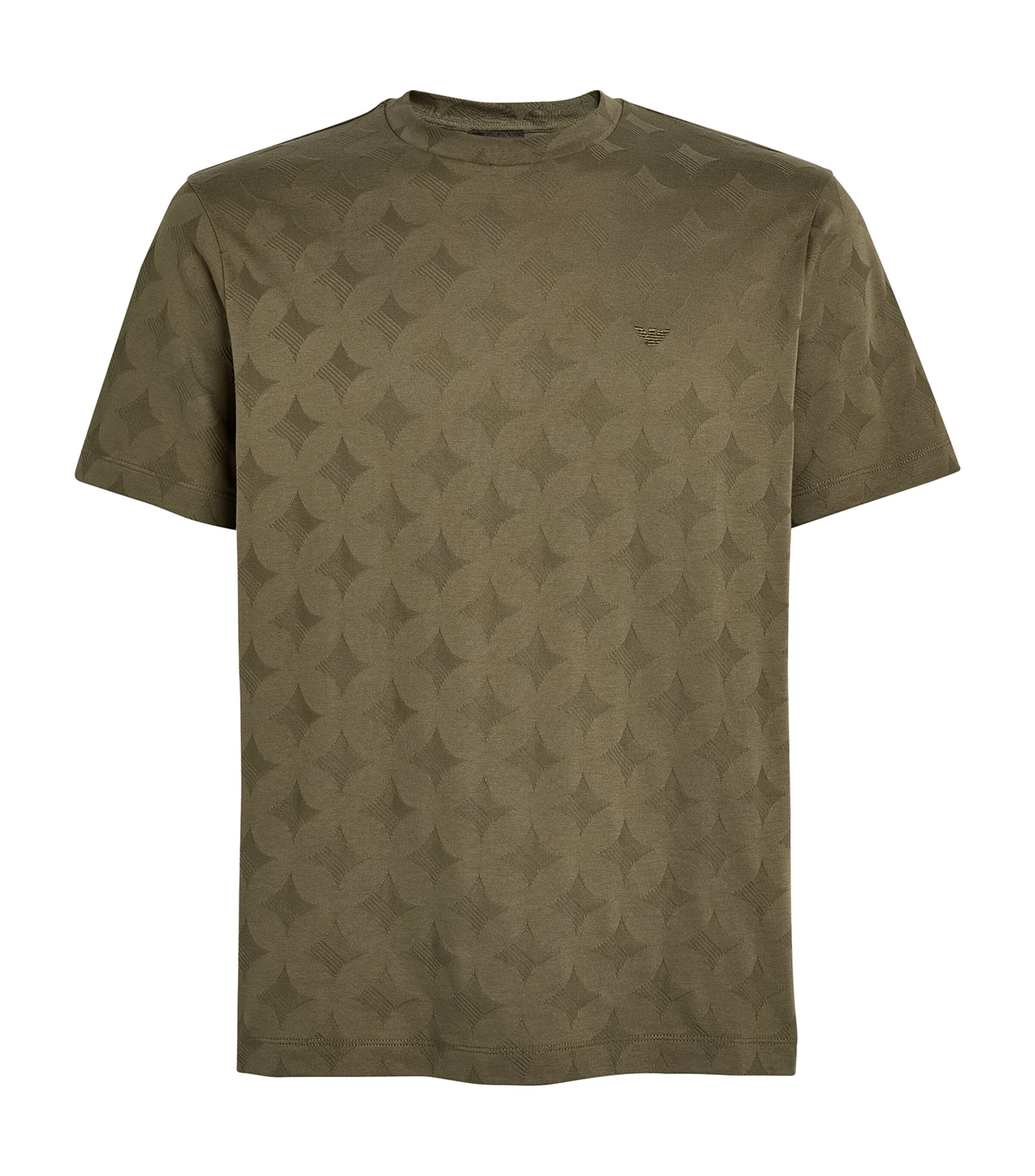 Emporio Armani Cotton All-Over Motif T-Shirt | Men Clothing | T-Shirts | Plain T-Shirts | Designers | Emporio Armani