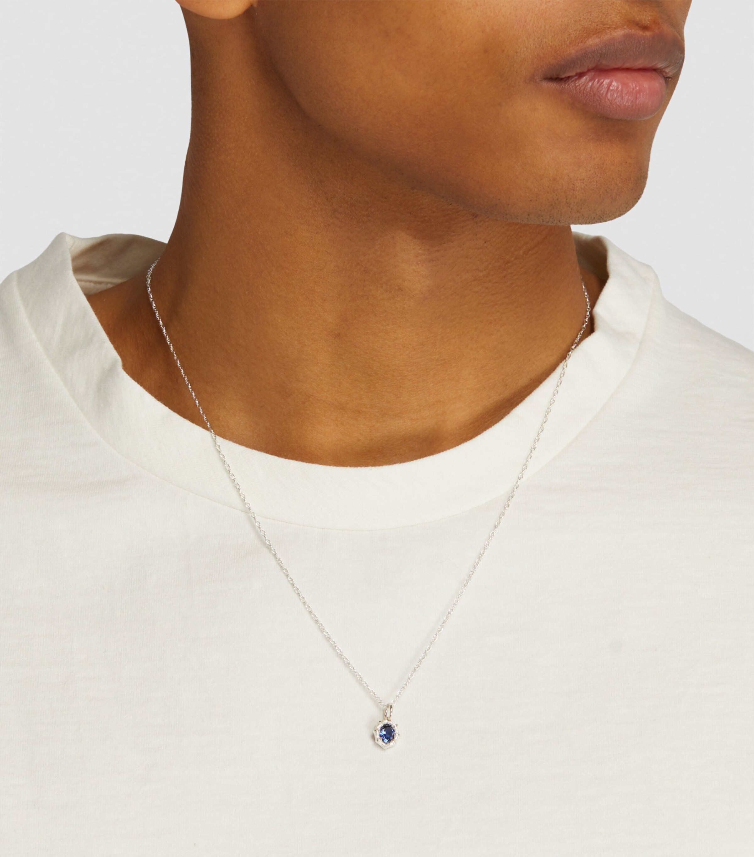 Bleue Burnham Sterling Silver and Sapphire Bamboo Pendant Necklace Silver Image 4