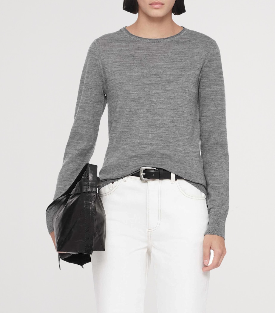 AllSaints Womens Merino Wool Coyte Sweater Grey Marl Image 3