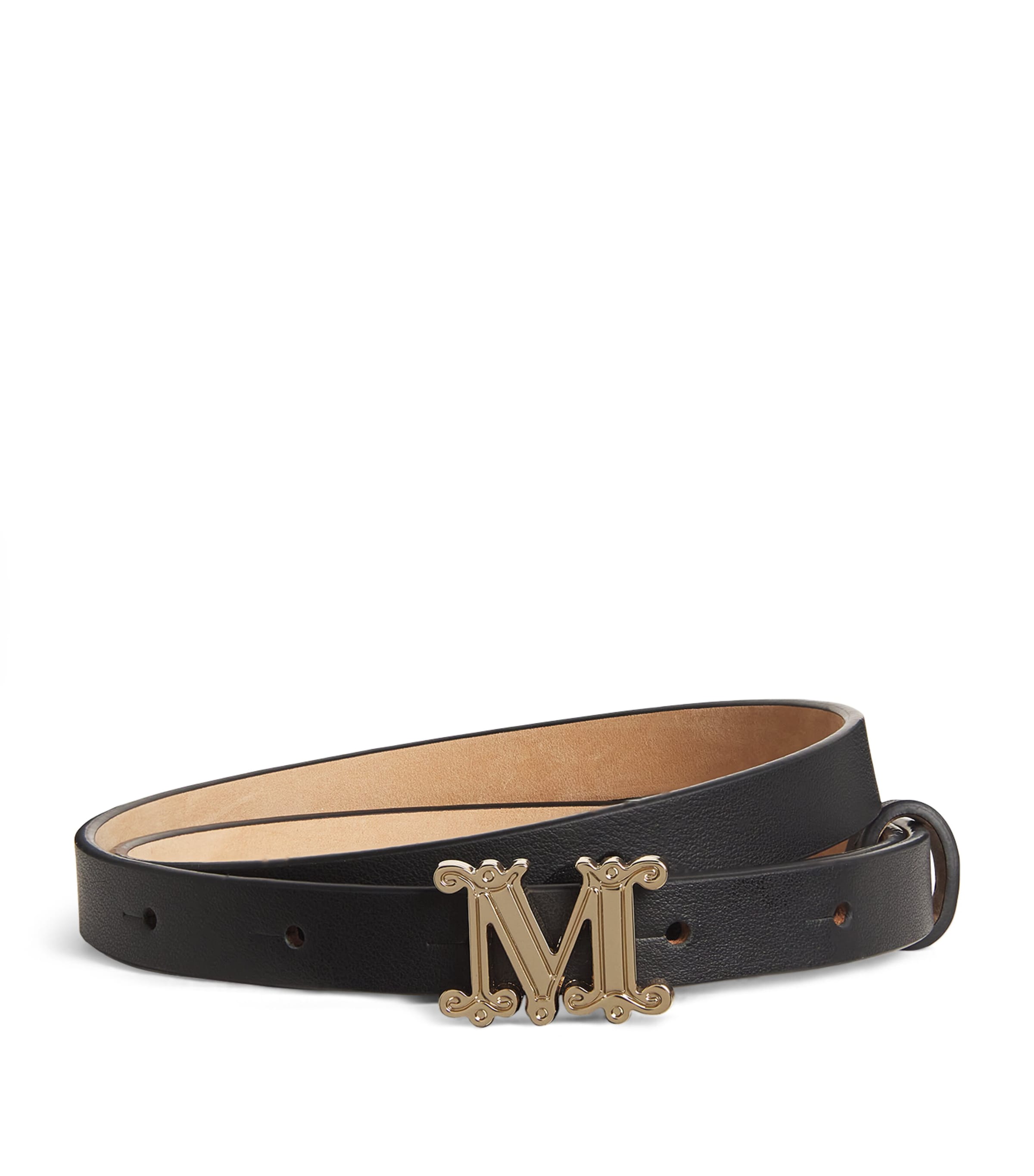 Max Mara Leather Monogram Belt | Harrods US