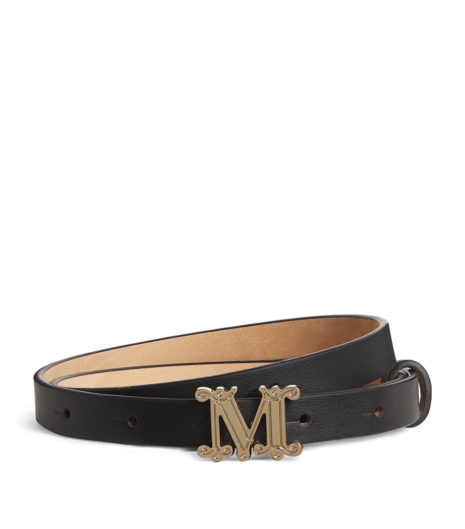 Leather Monogram Belt BLACK Image 1