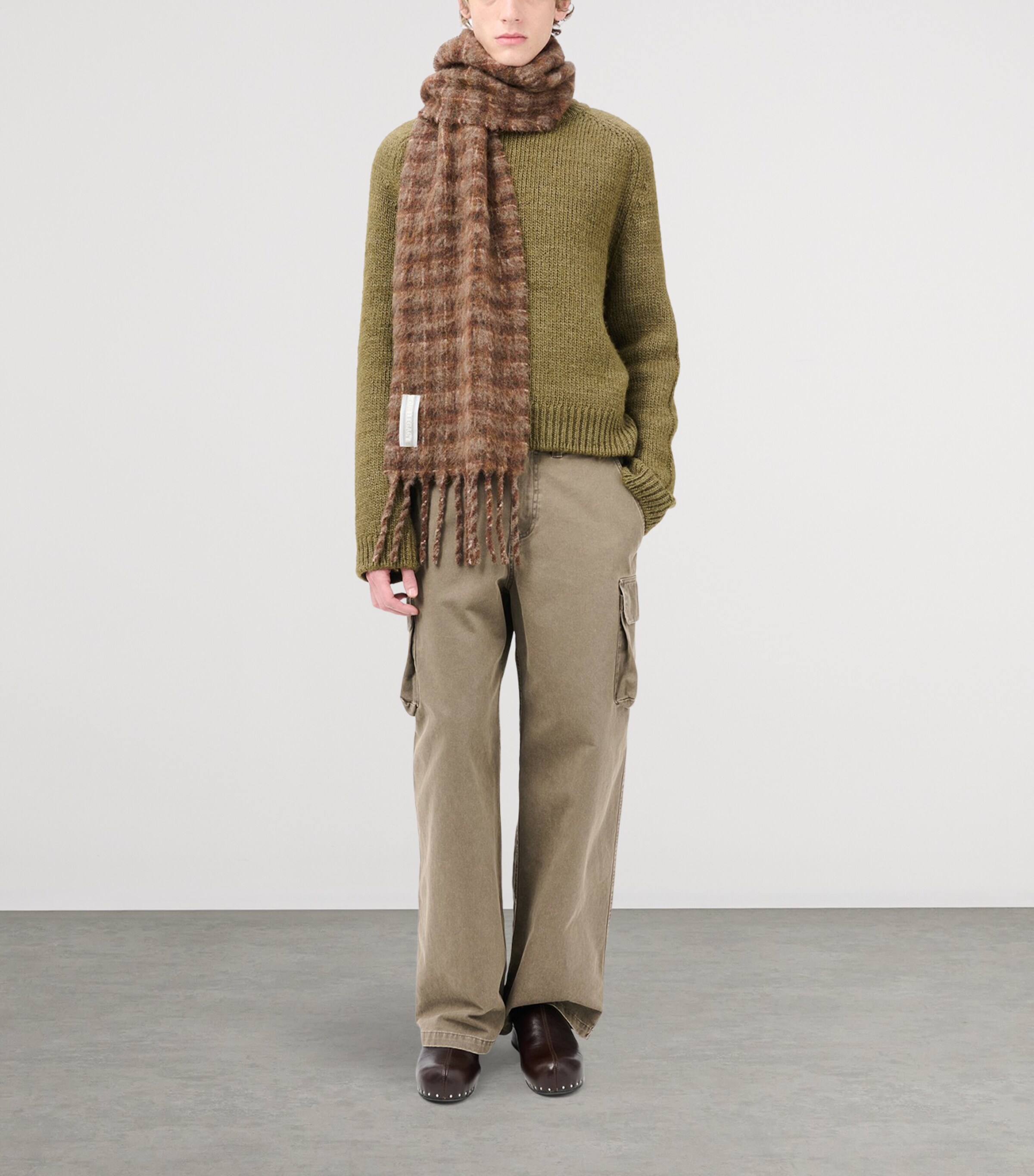 【OUR LEGACY】ESTATE SCARF / BROWN Check Our Legacy Brown Alpaca-Blend Dorf Check Estate Scarf | Harrods US