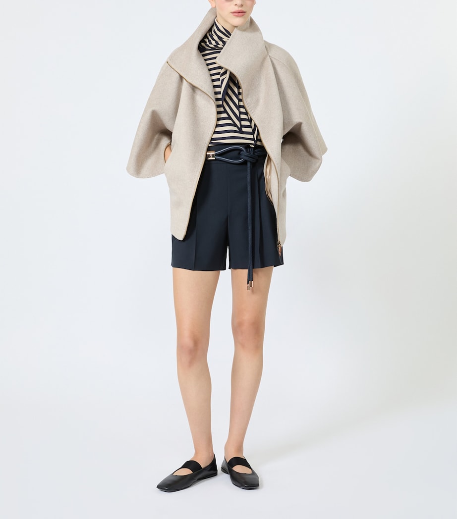 Max Mara Womens Scarf-Detail Stripe T-Shirt Stone Image 2