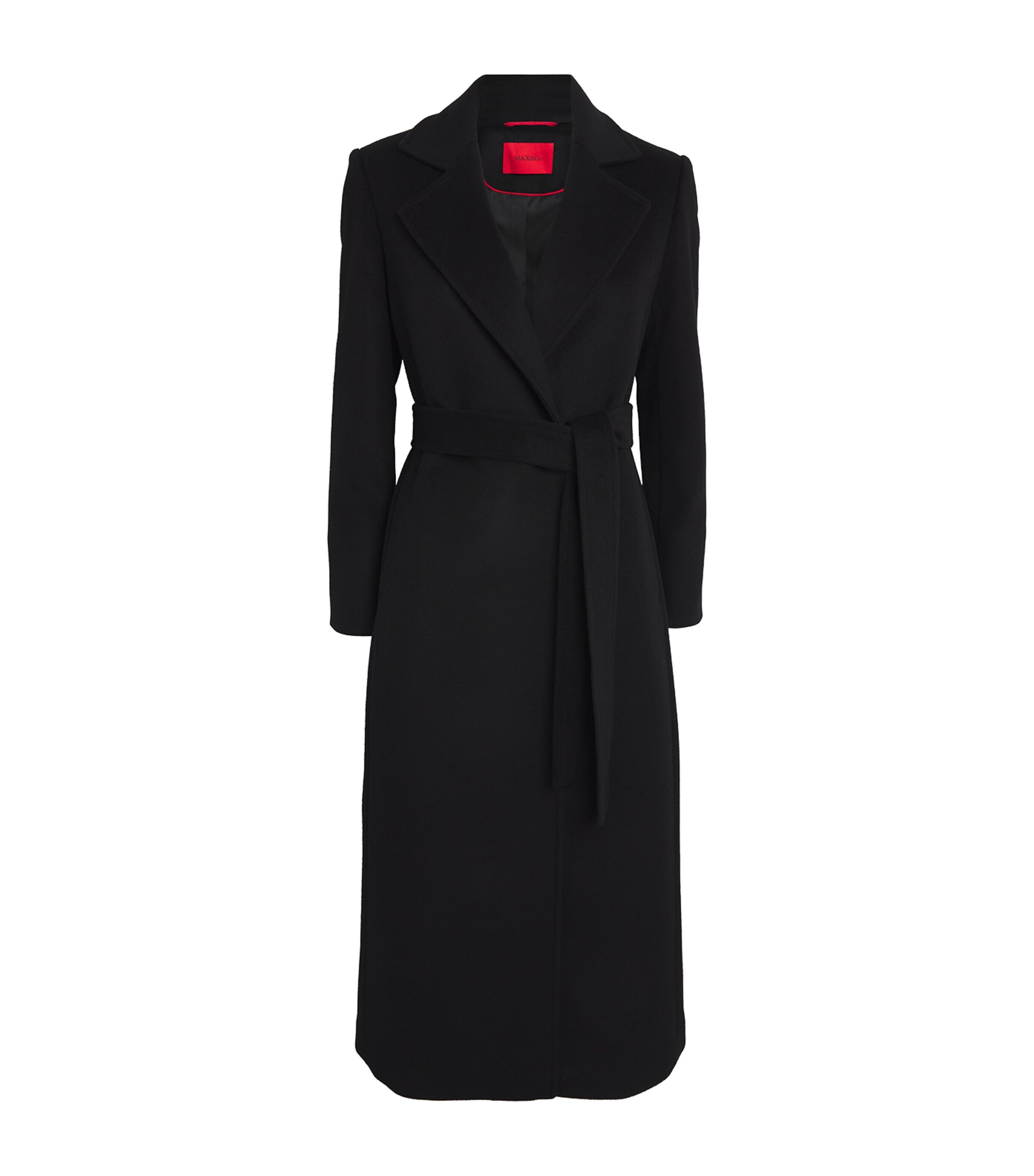 Max & Co Wool Longrun Coat In Black