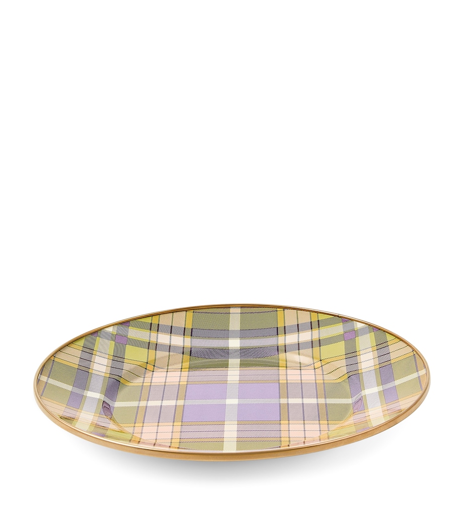 MacKenzie-Childs Steel Tartan Violet Dinner Plate (25cm) Violet Image 1