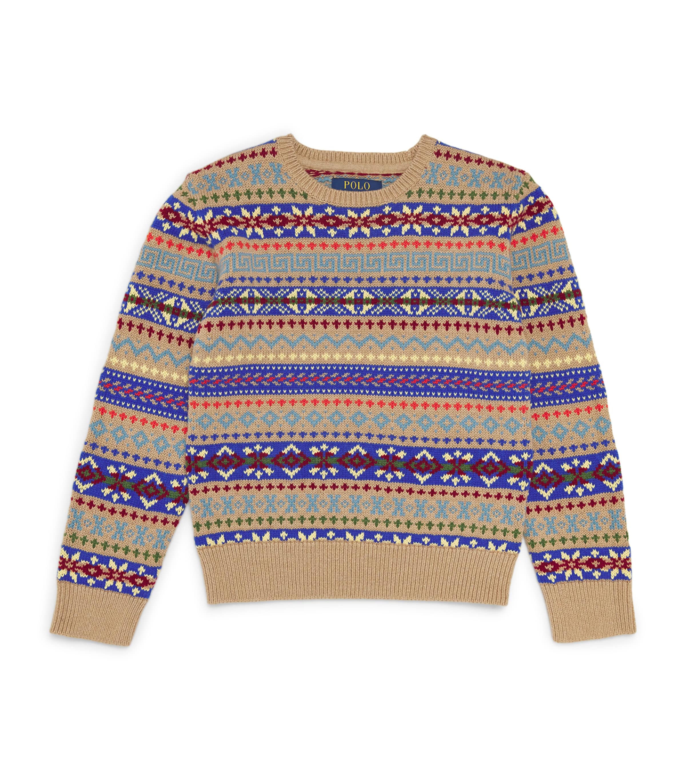 Shop Ralph Lauren Cotton Fair Isle Sweater In Neutral