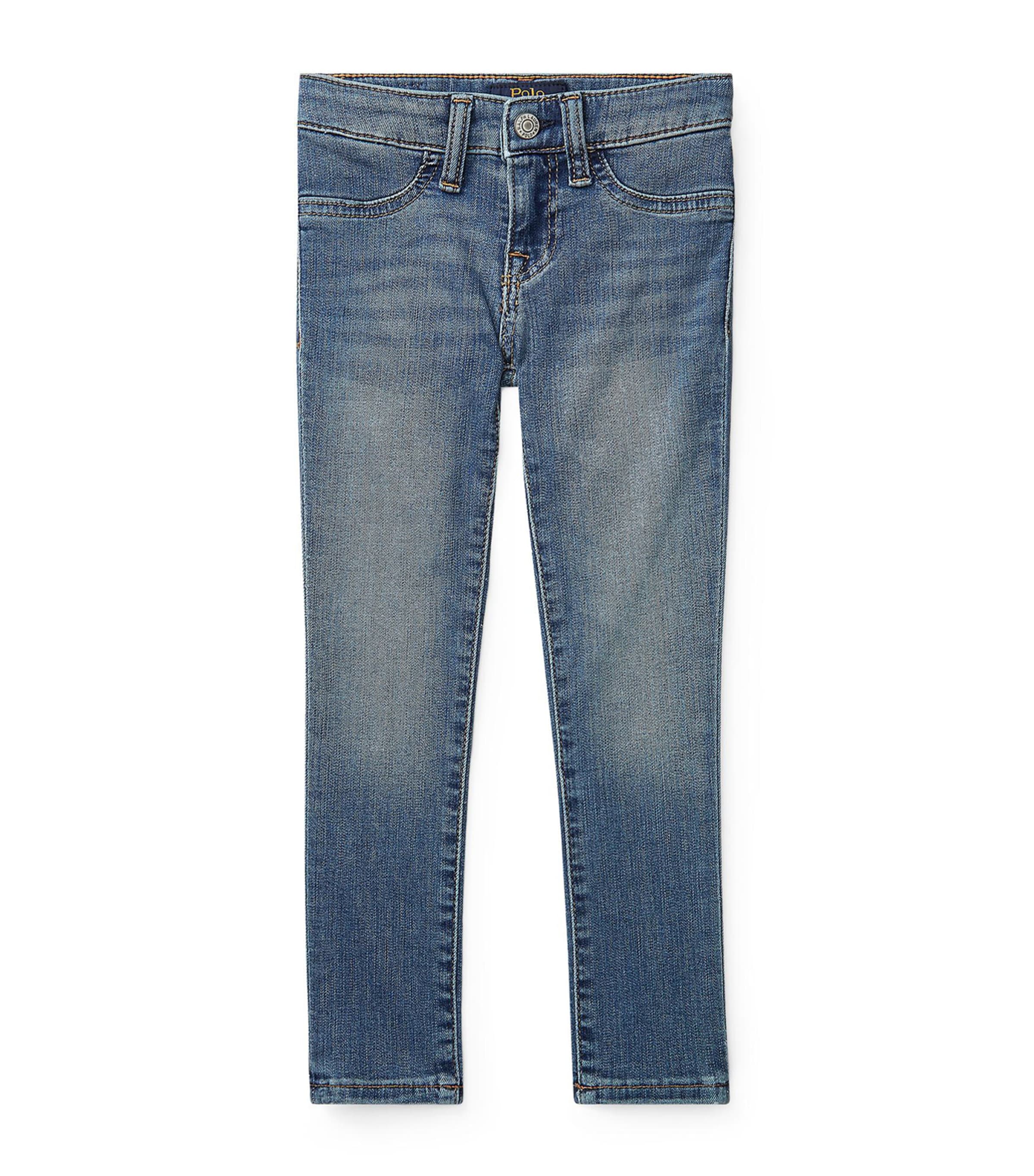 Polo Ralph Lauren Aubrie Slim-fit Faded Stretch-denim Leggings 7-14 Years In Blue