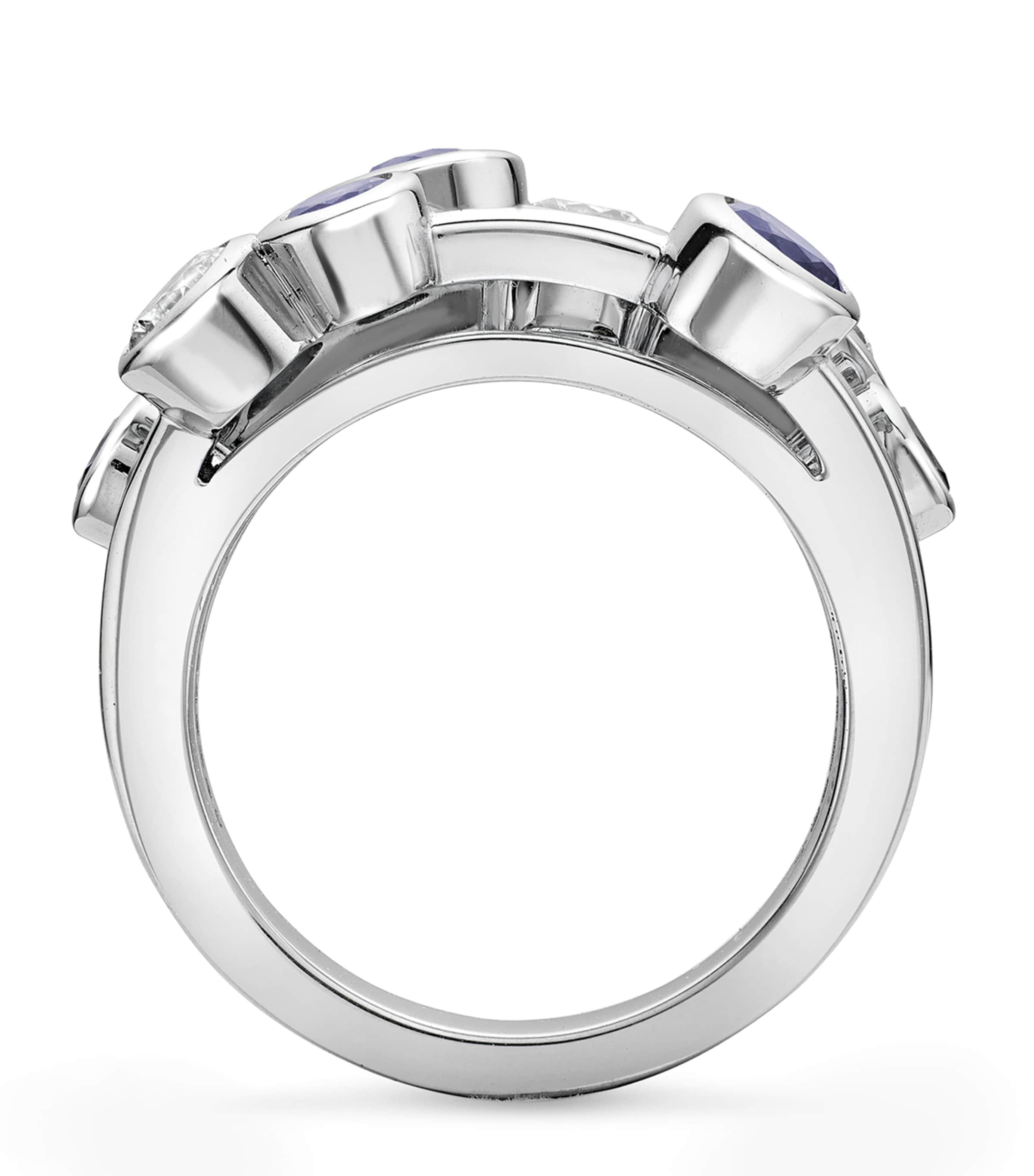 Platinum, Diamond and Sapphire Classic Raindance Ring PLATINUM Image 3