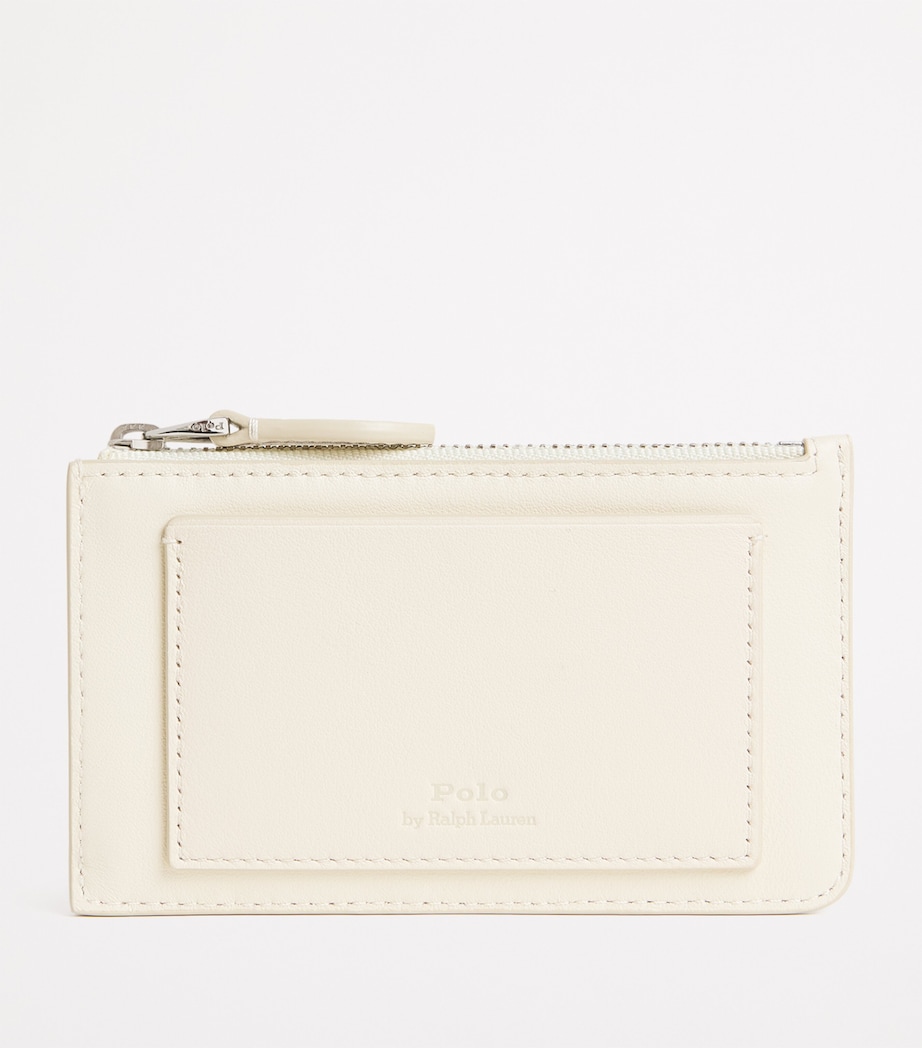 Leather Polo Bear Card Holder WHITE Image 2