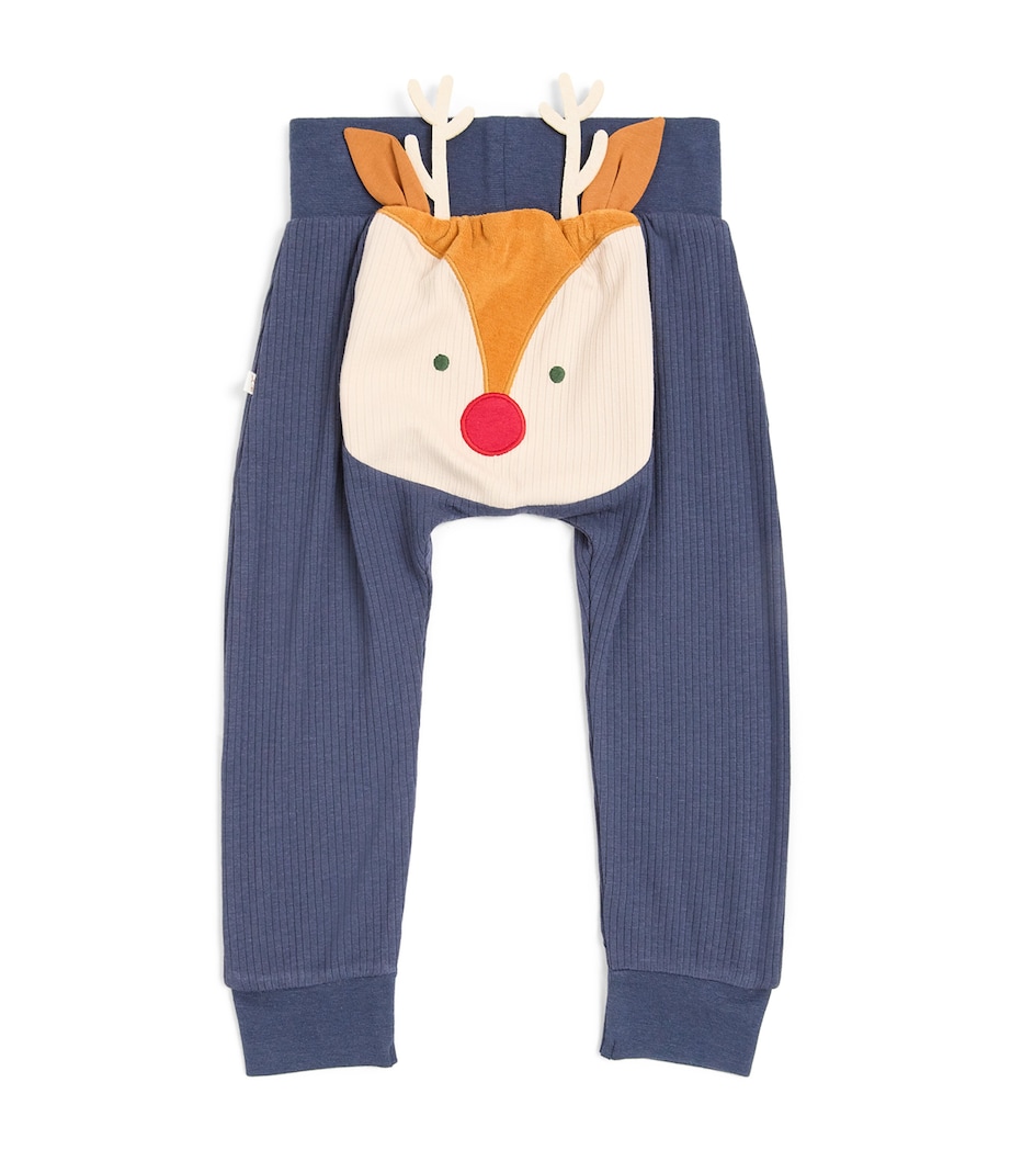Bamboo-Blend Reindeer Trousers (0-24 Months) REINDEER & NAVY Image 1