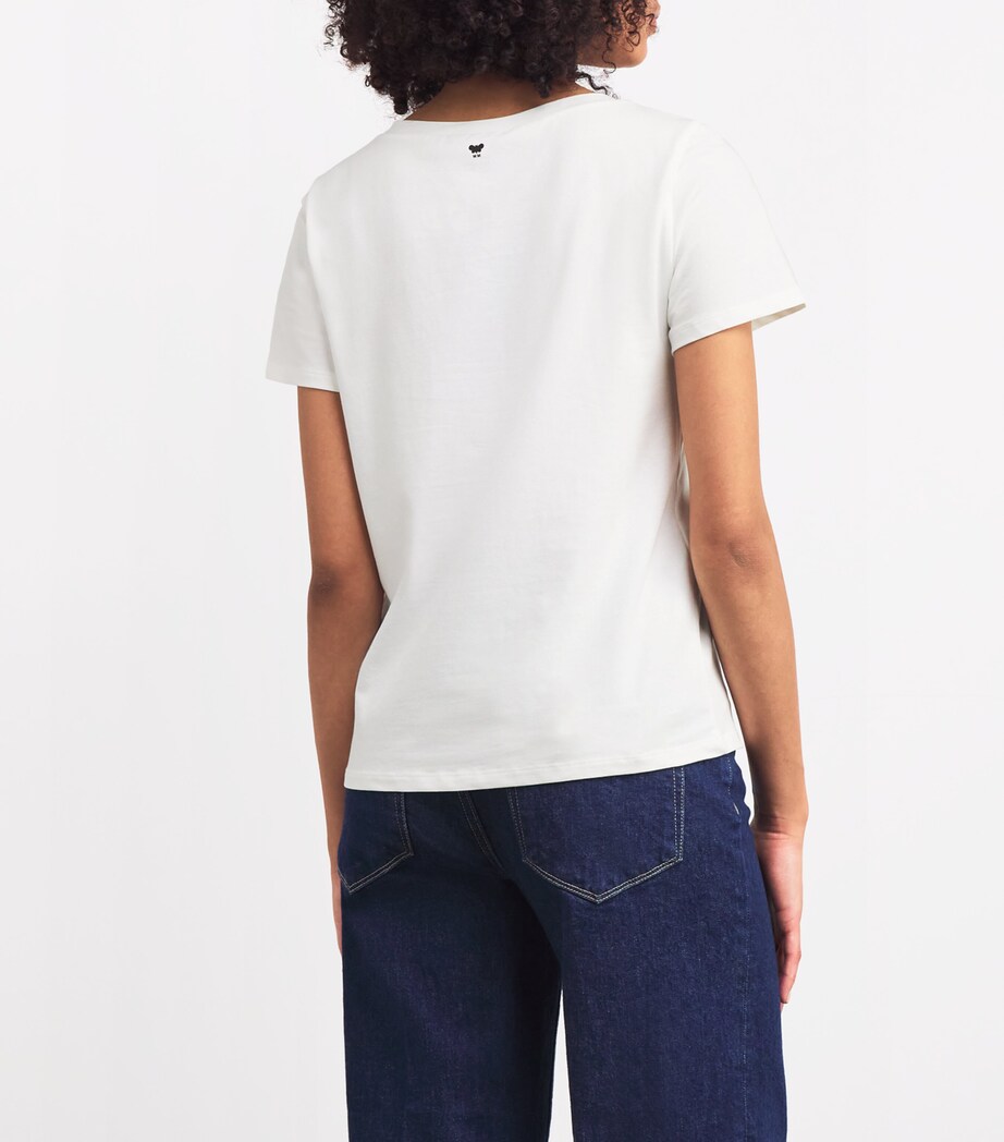 Weekend Max Mara Womens Stretch-Cotton T-Shirt White Image 4