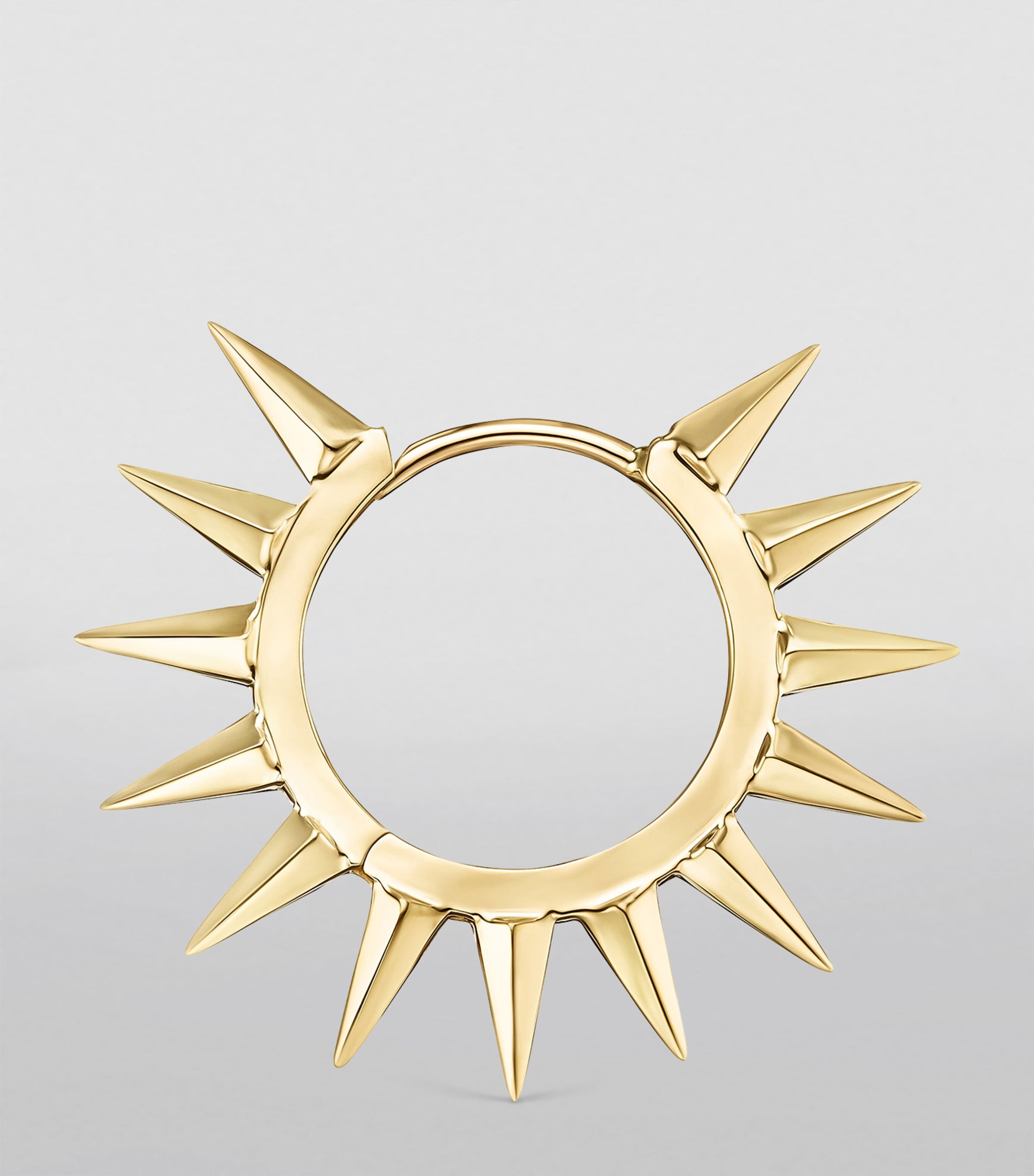 Yellow Gold Metal Mohawk Hoop Earring (9.5mm) YELLOW GOLD Image 3