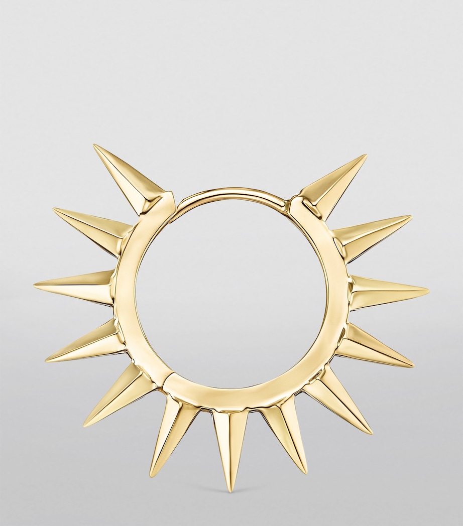 Yellow Gold Metal Mohawk Hoop Earring (9.5mm) YELLOW GOLD Image 3