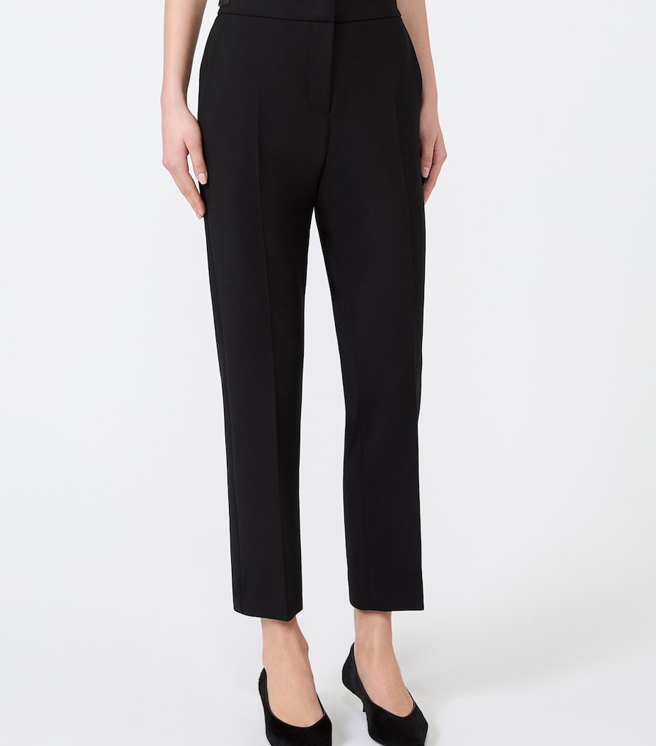 Max Mara Womens Wool-Blend Cropped Trousers Black Image 2