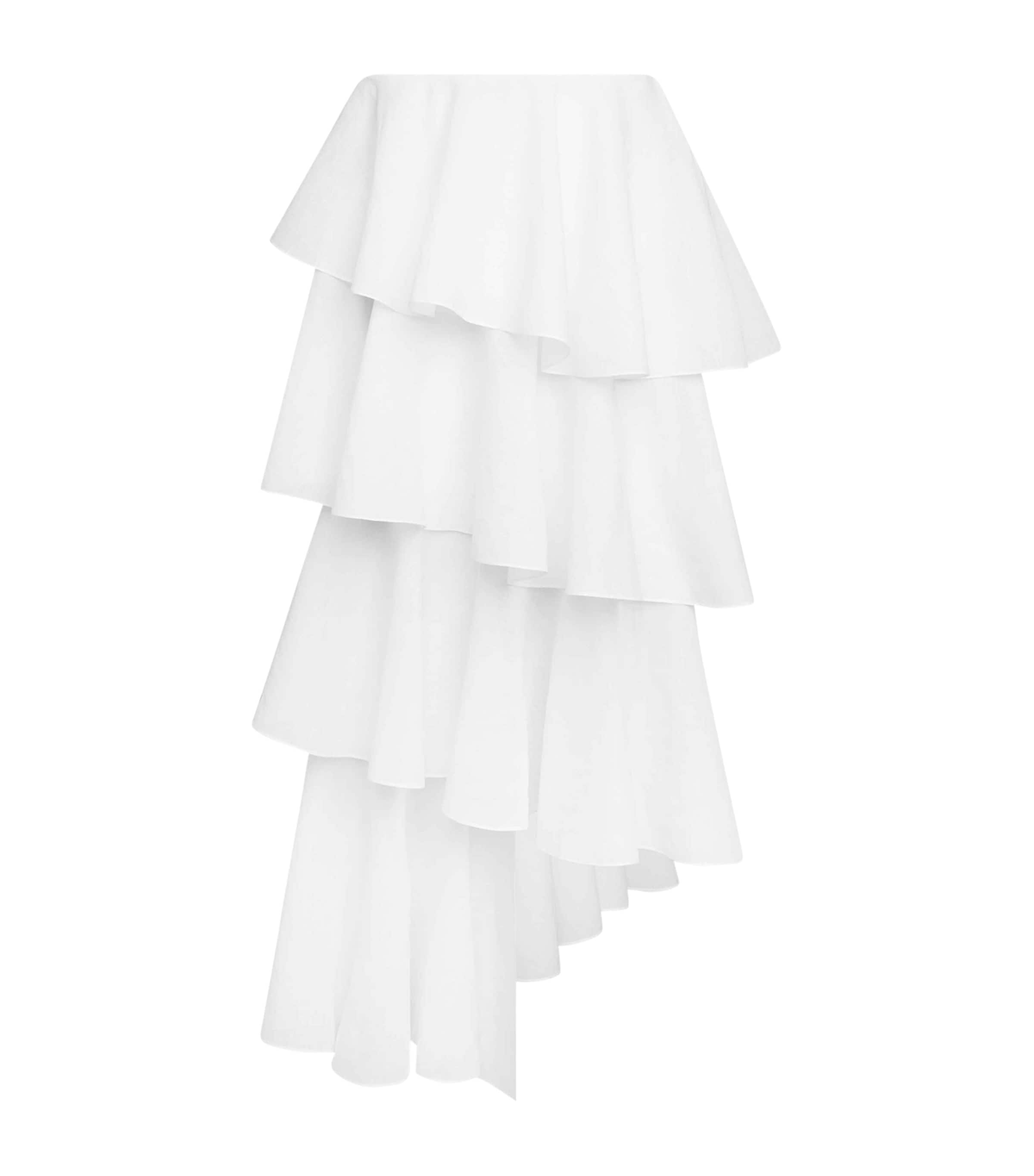 Alaïa Cotton-linen Spiral Midi Skirt In White