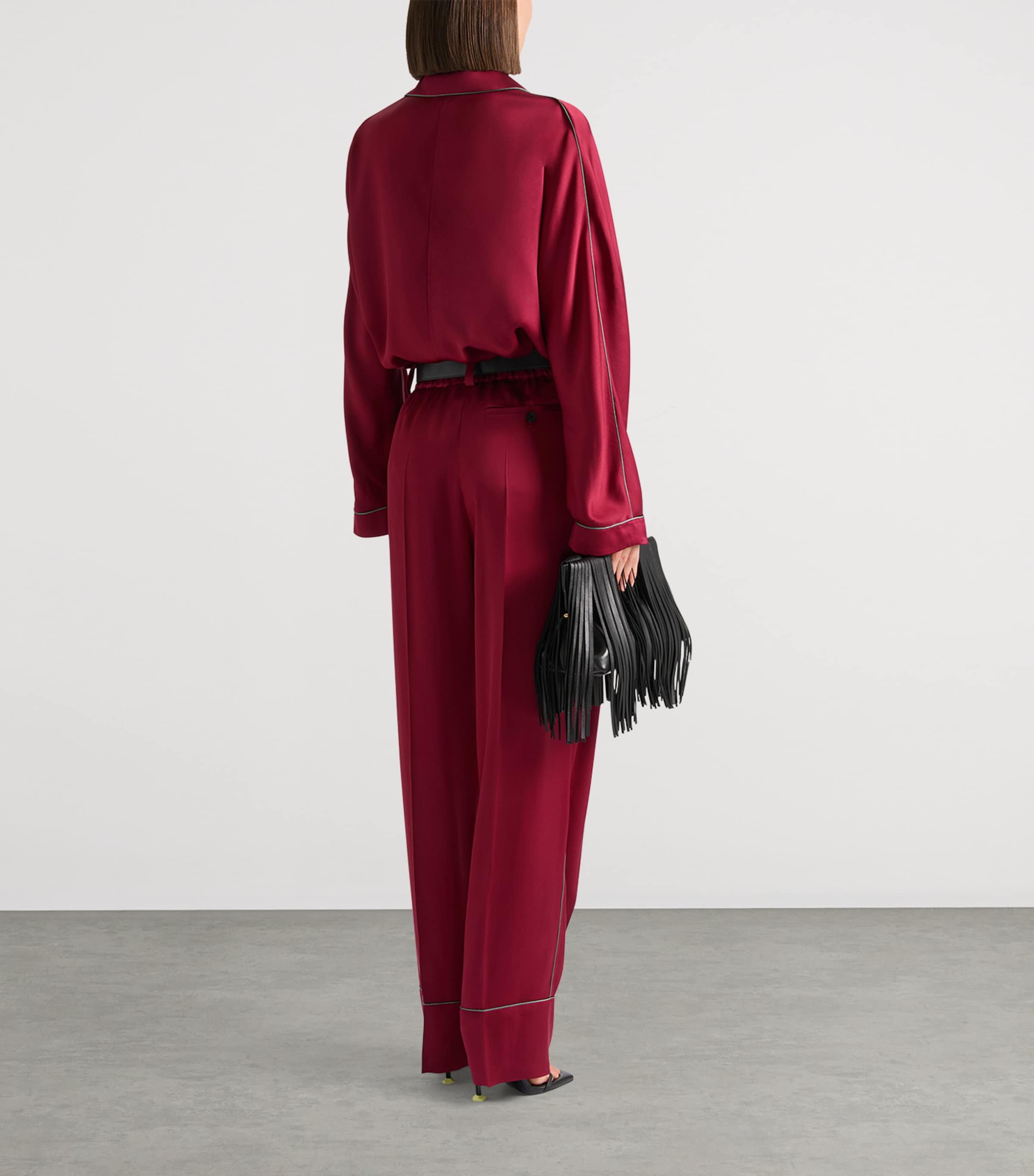 Givenchy Womens Silk Pyjama Shirt Red Cherry Image 3