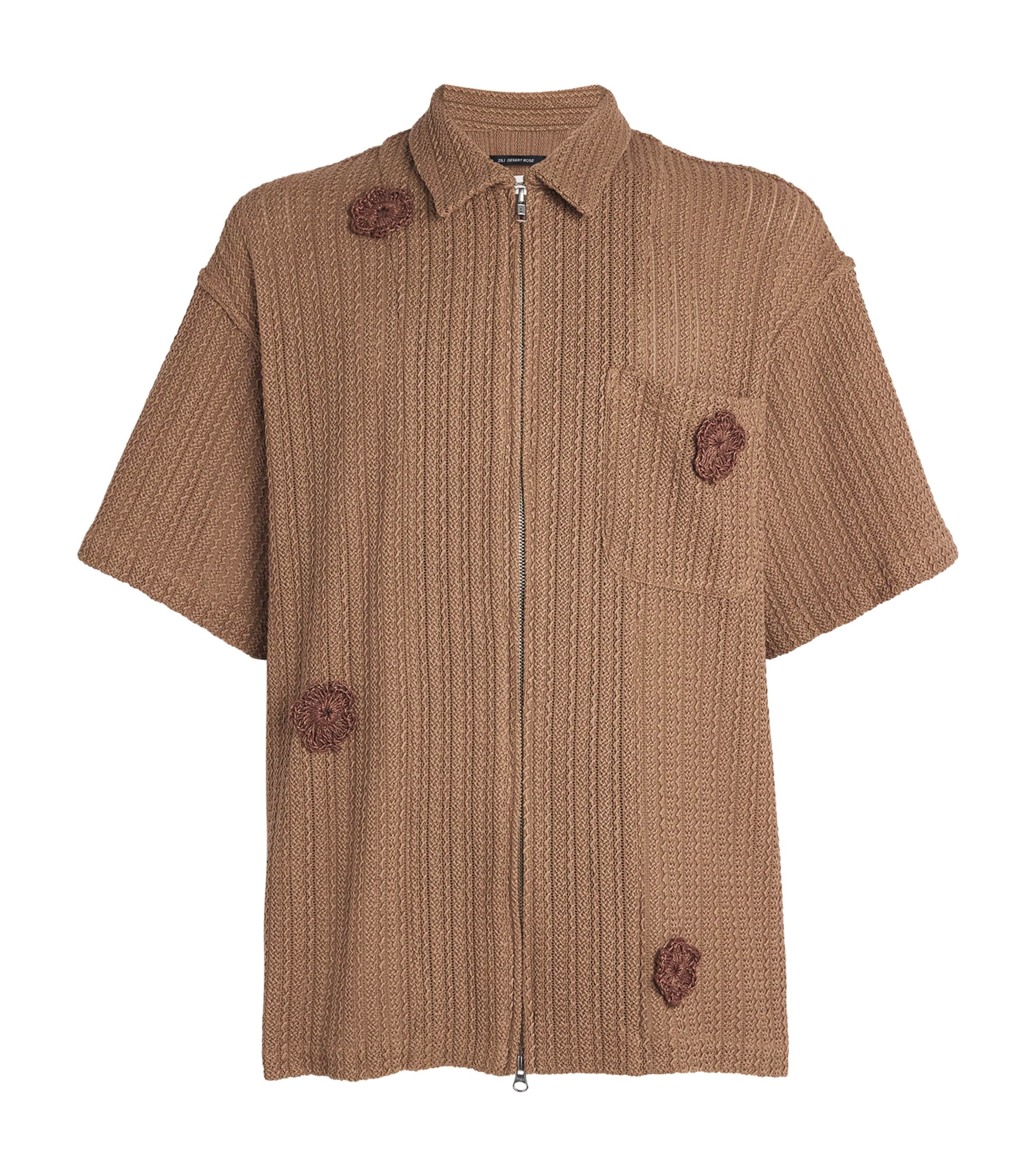 SONG FOR THE MUTE KNITTED DAISY CHAIN POLO SHIRT