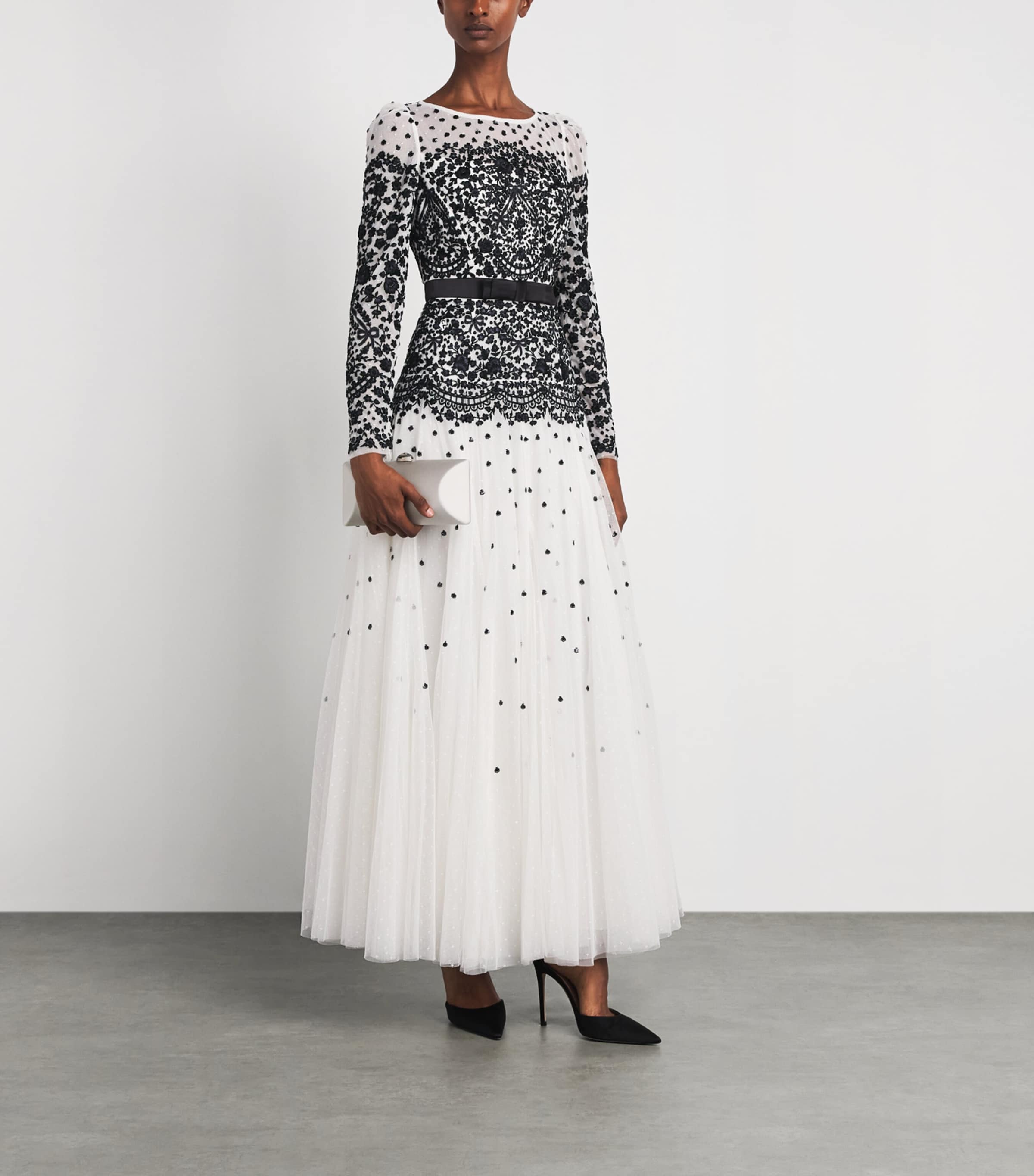 Needle & Thread Womens Gilded Lace Maxi Dress Chalk/graphite Image 2