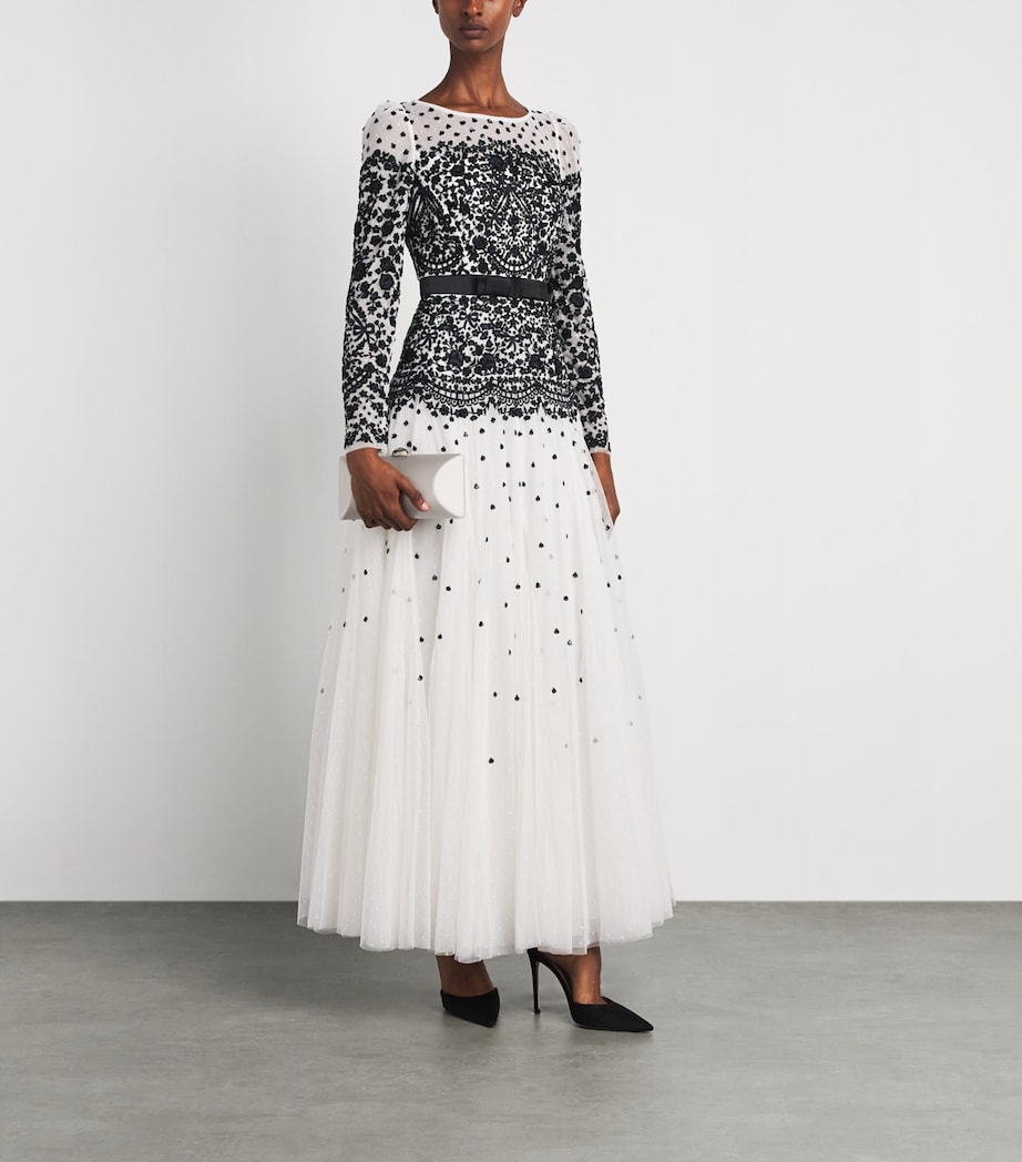 Needle & Thread Womens Gilded Lace Maxi Dress Chalk/graphite Image 2