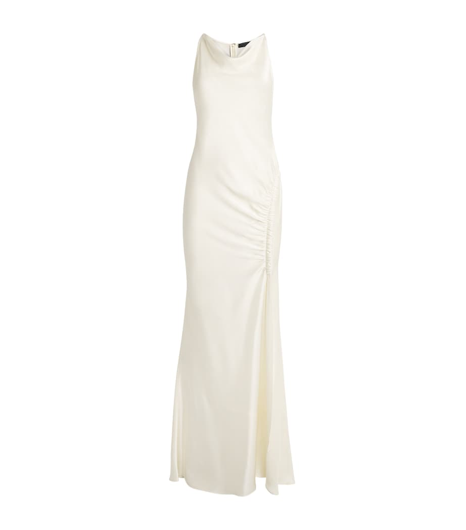Satin Cowl-Neck Maxi Dress 102 CREAM Image 1
