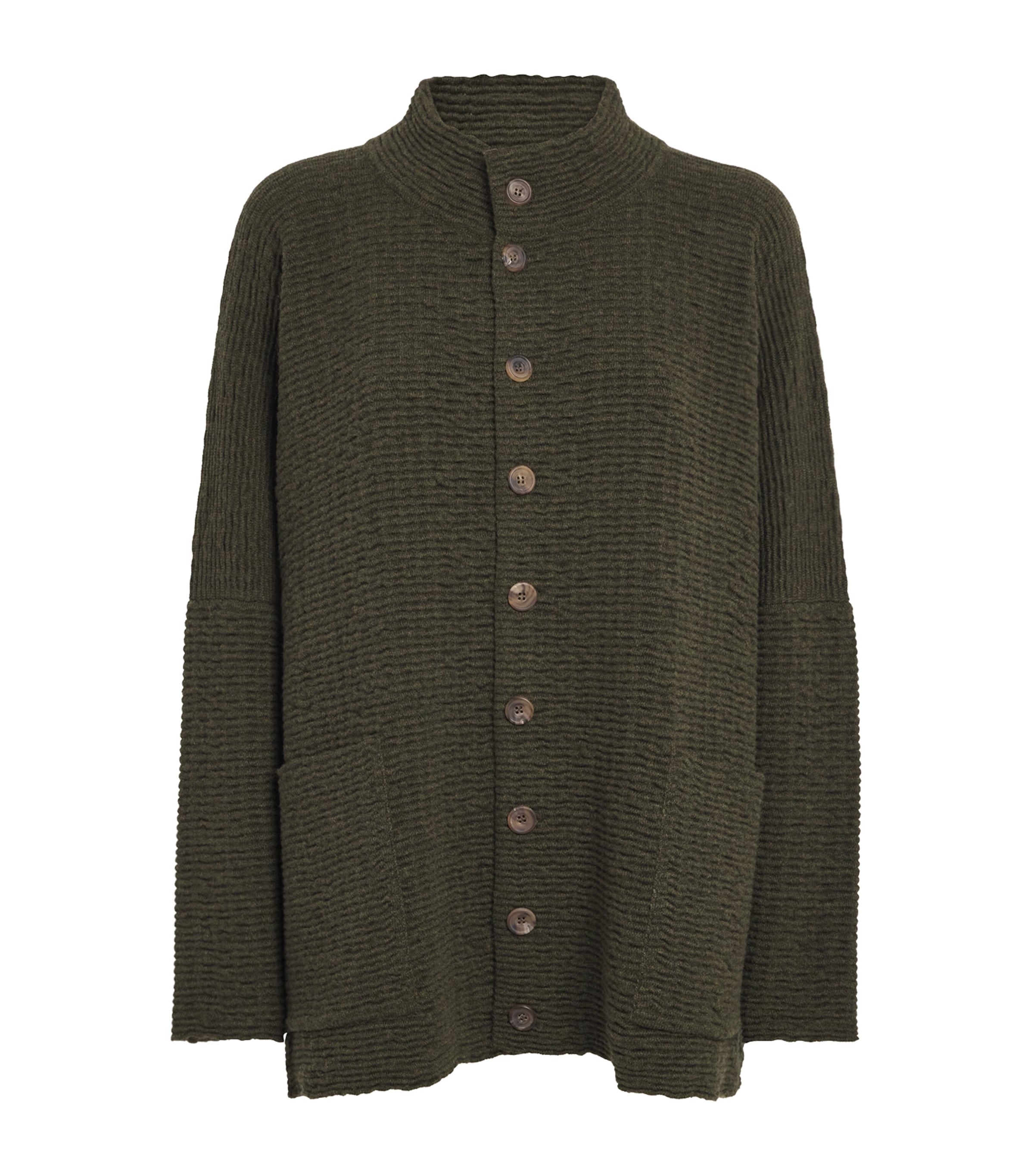 Eskandar Cashmere Wide Cardigan In Green