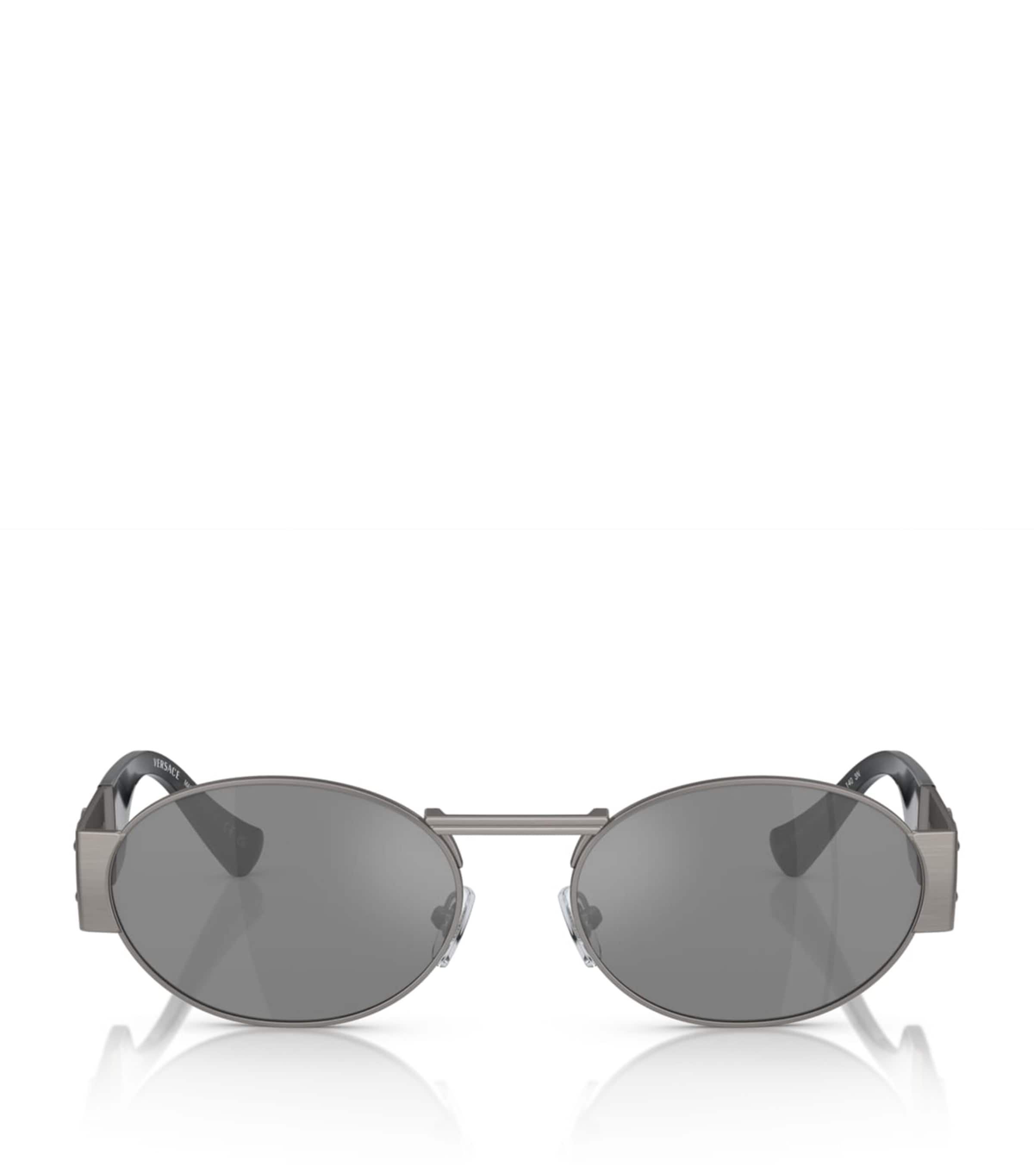 Versace Womens Grey Ve2264 Oval-frame Metal Sunglasses In Grey