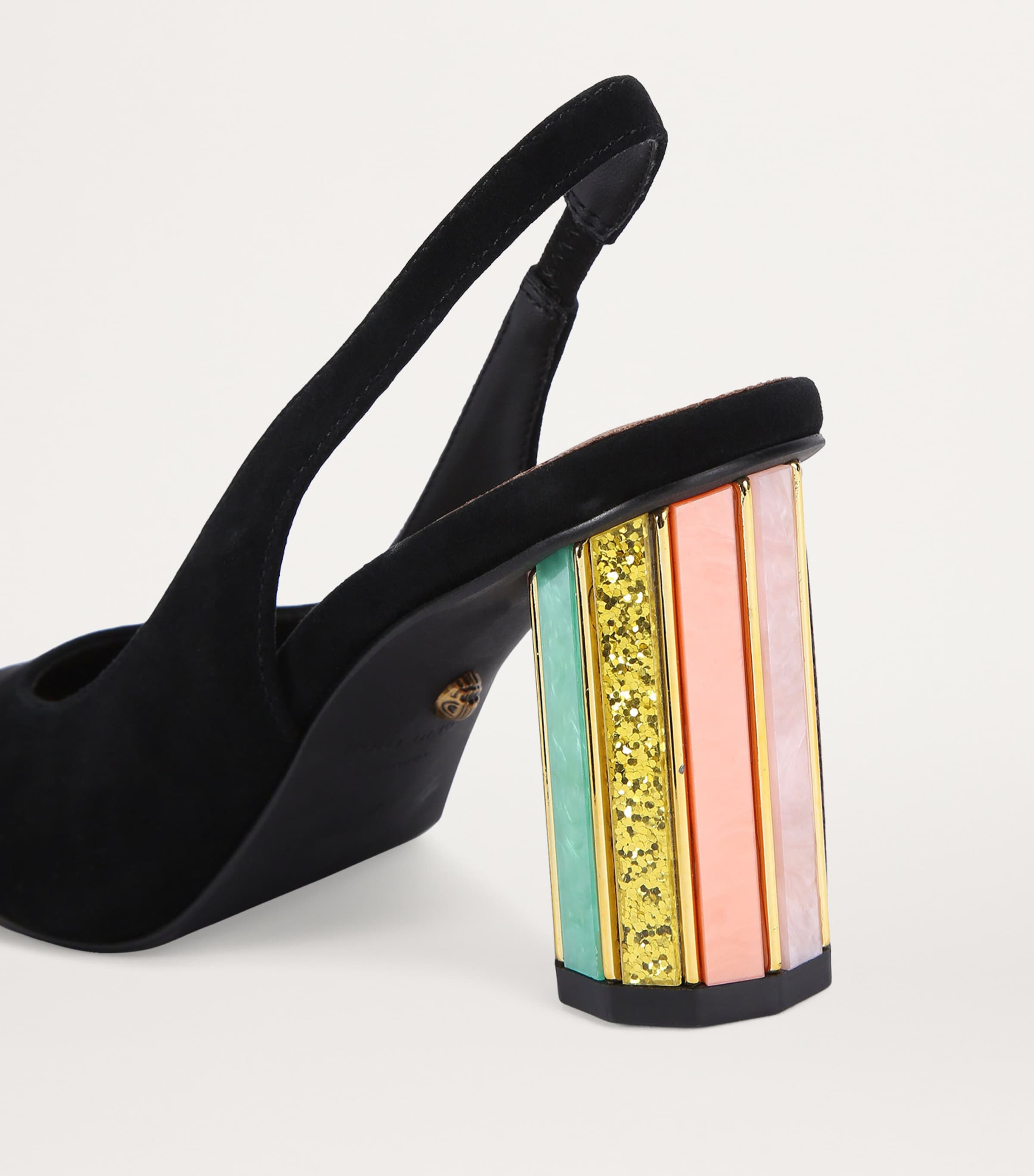 Kurt Geiger London Suede Slingback Heels Black/comb Image 2
