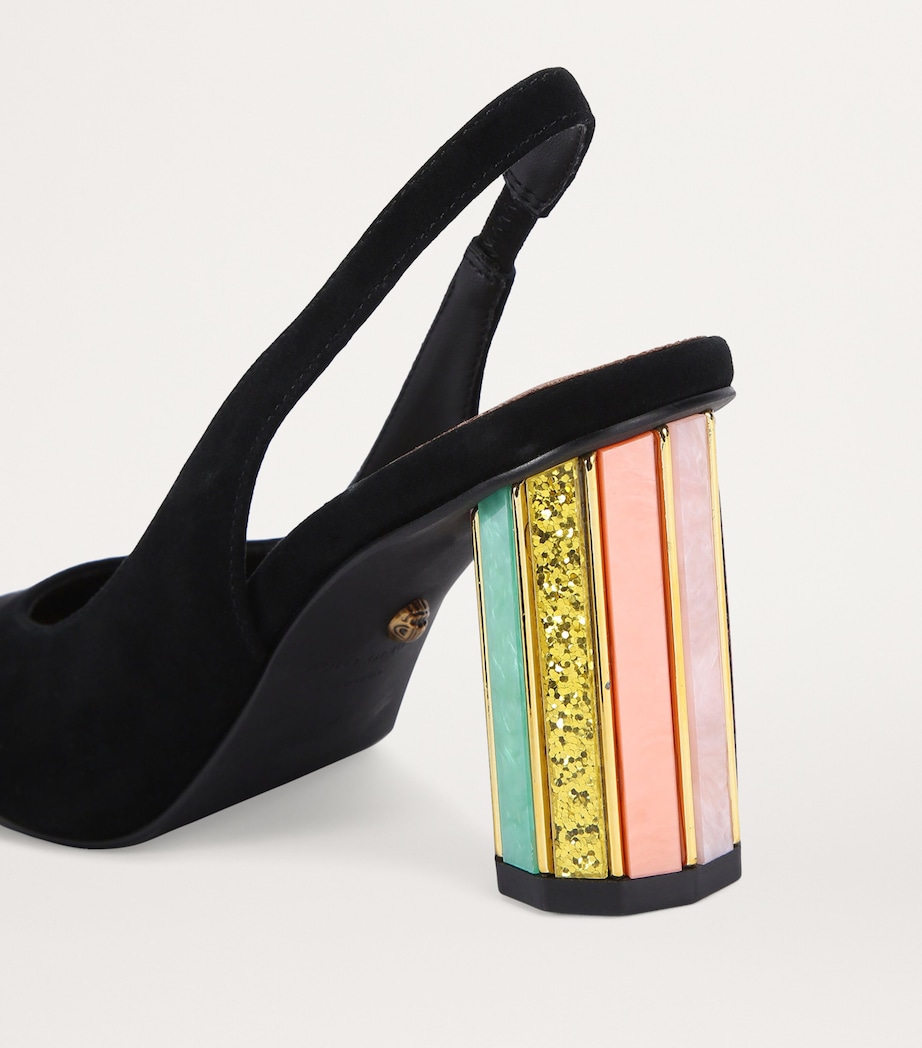 Kurt Geiger London Suede Slingback Heels Black/comb Image 2