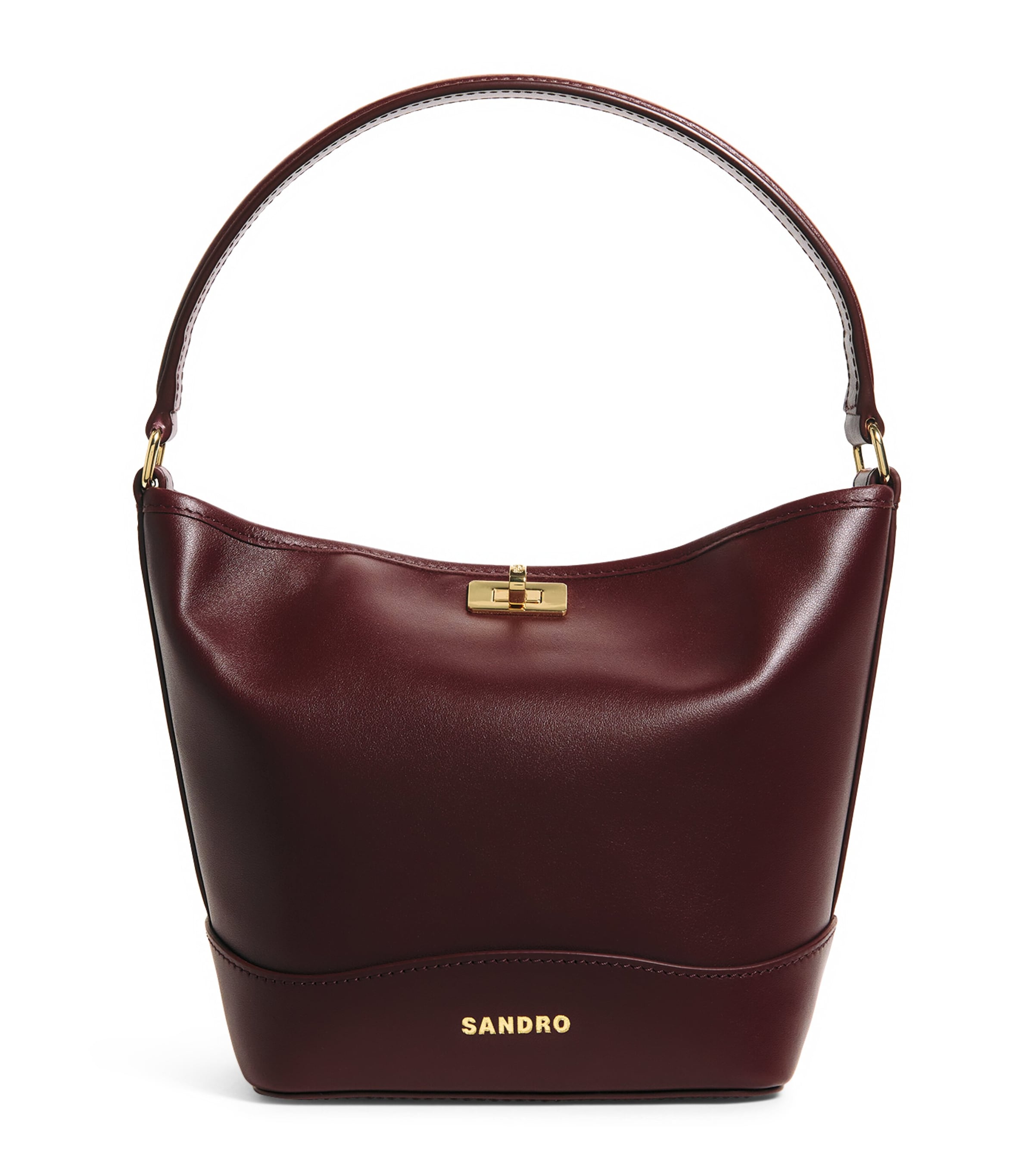 Sandro Mini Leather Tangoso Bucket Bag In Red