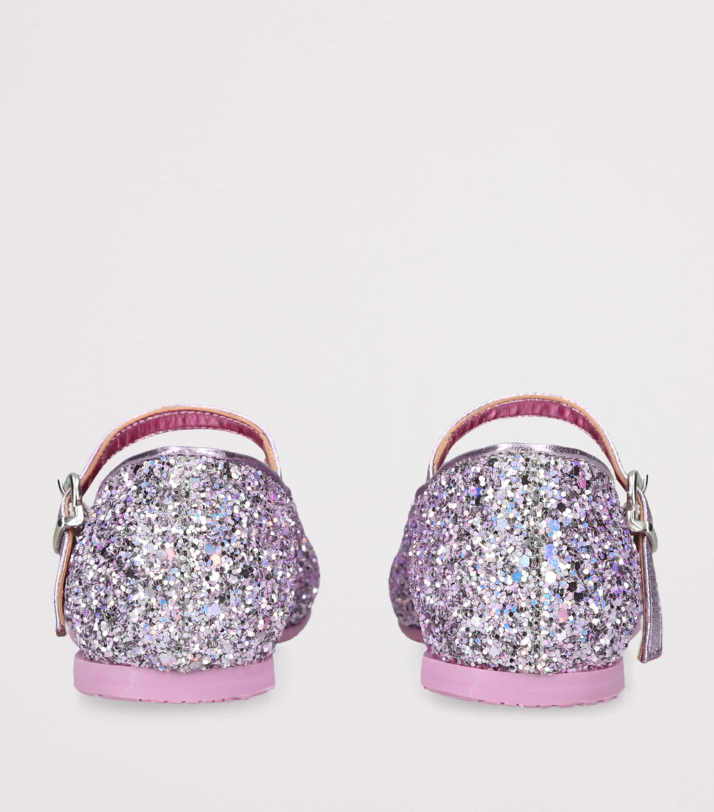 Sophia Webster Mini Glittered Butterfly Embroidered Ballet Flats Purple Image 2