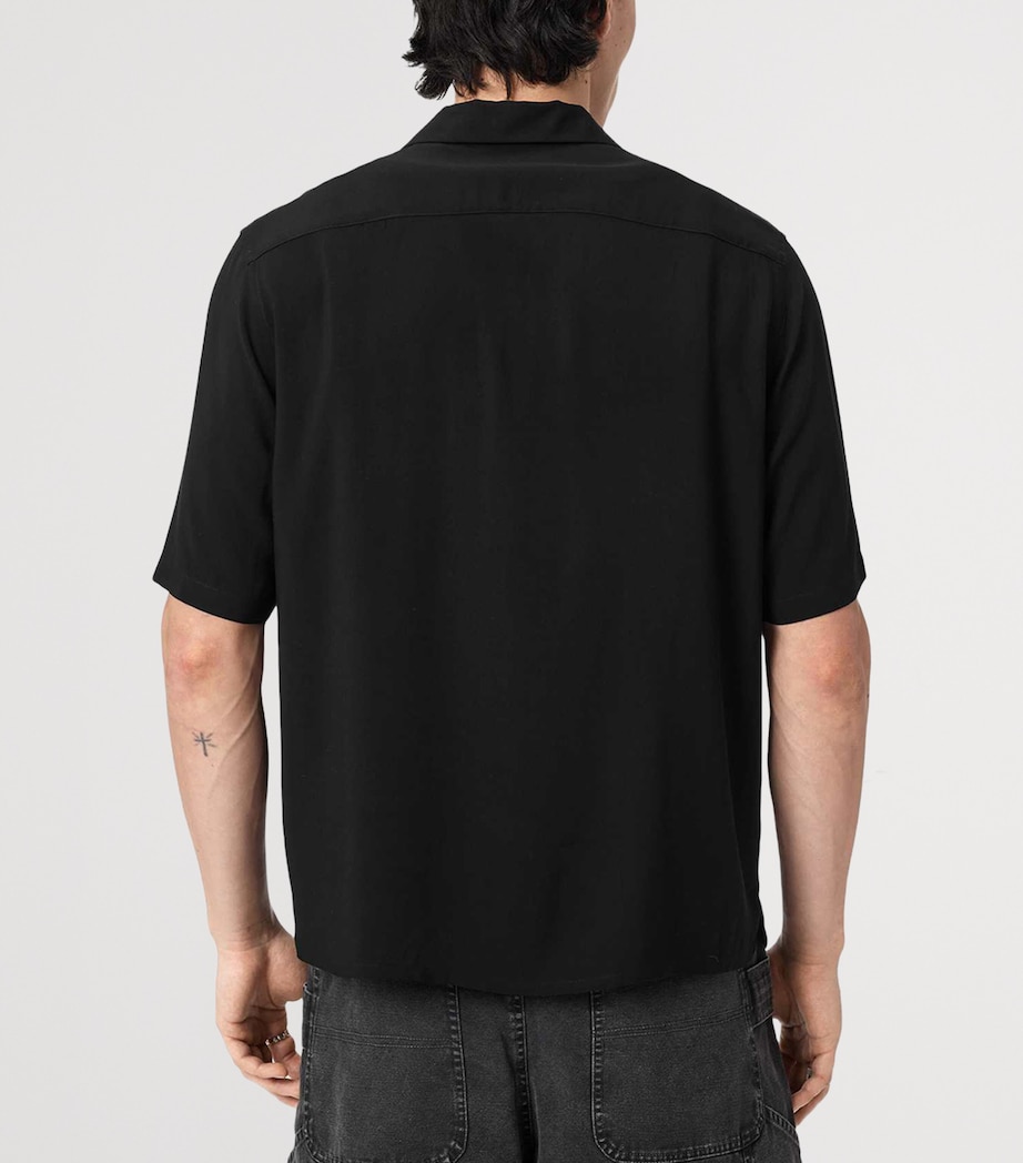 AllSaints Mens Baron Short-Sleeve Shirt Jet Black Image 4