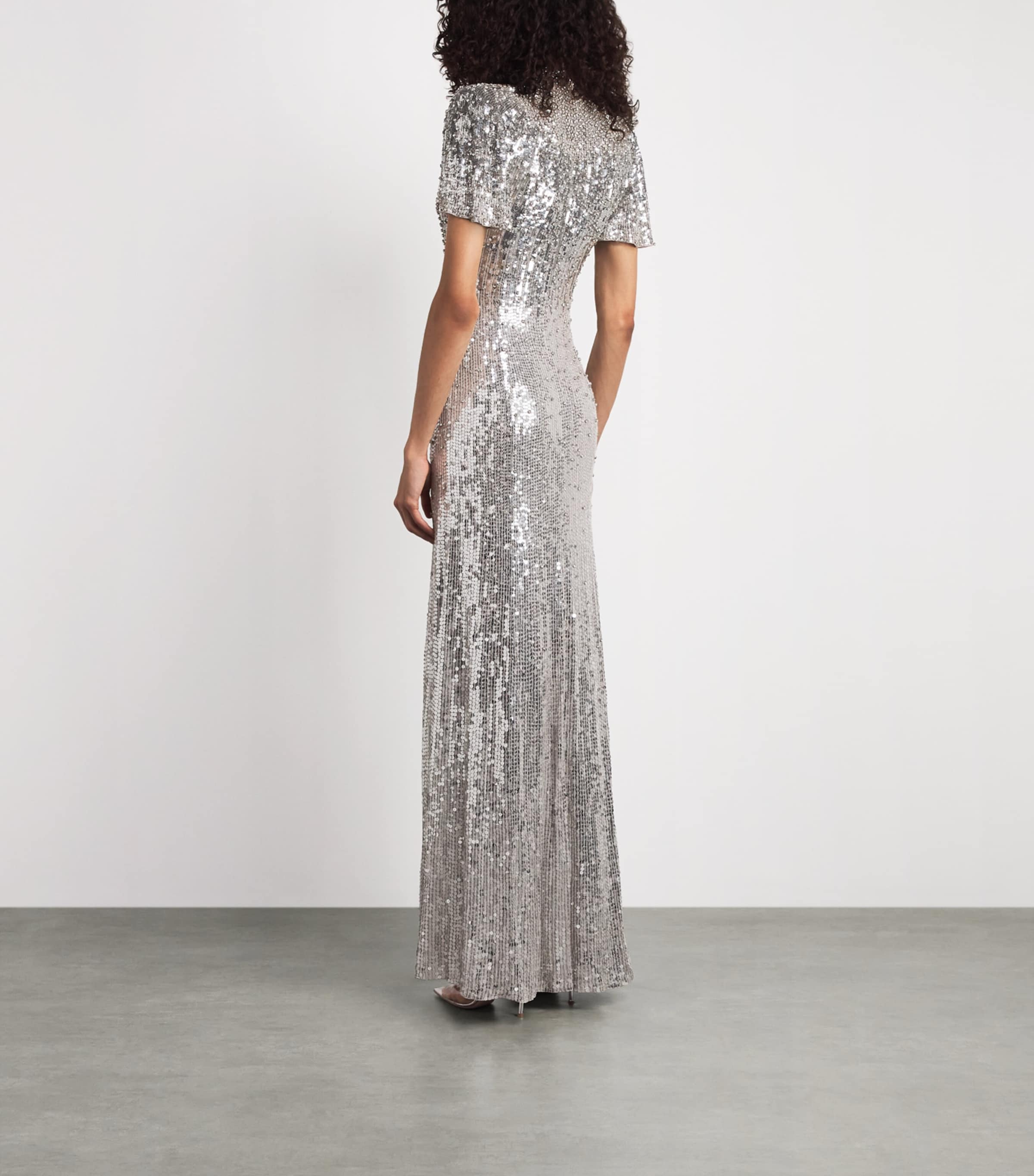 Jenny Packham Womens Embellished Viola Gown Ammonite Image 4