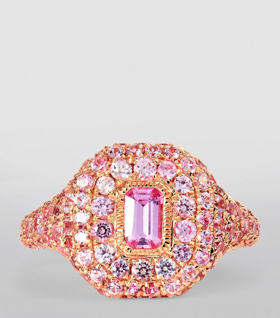 Rose Gold and Pink Sapphire New Modern Pinky Ring ROSE GOLD Image 3