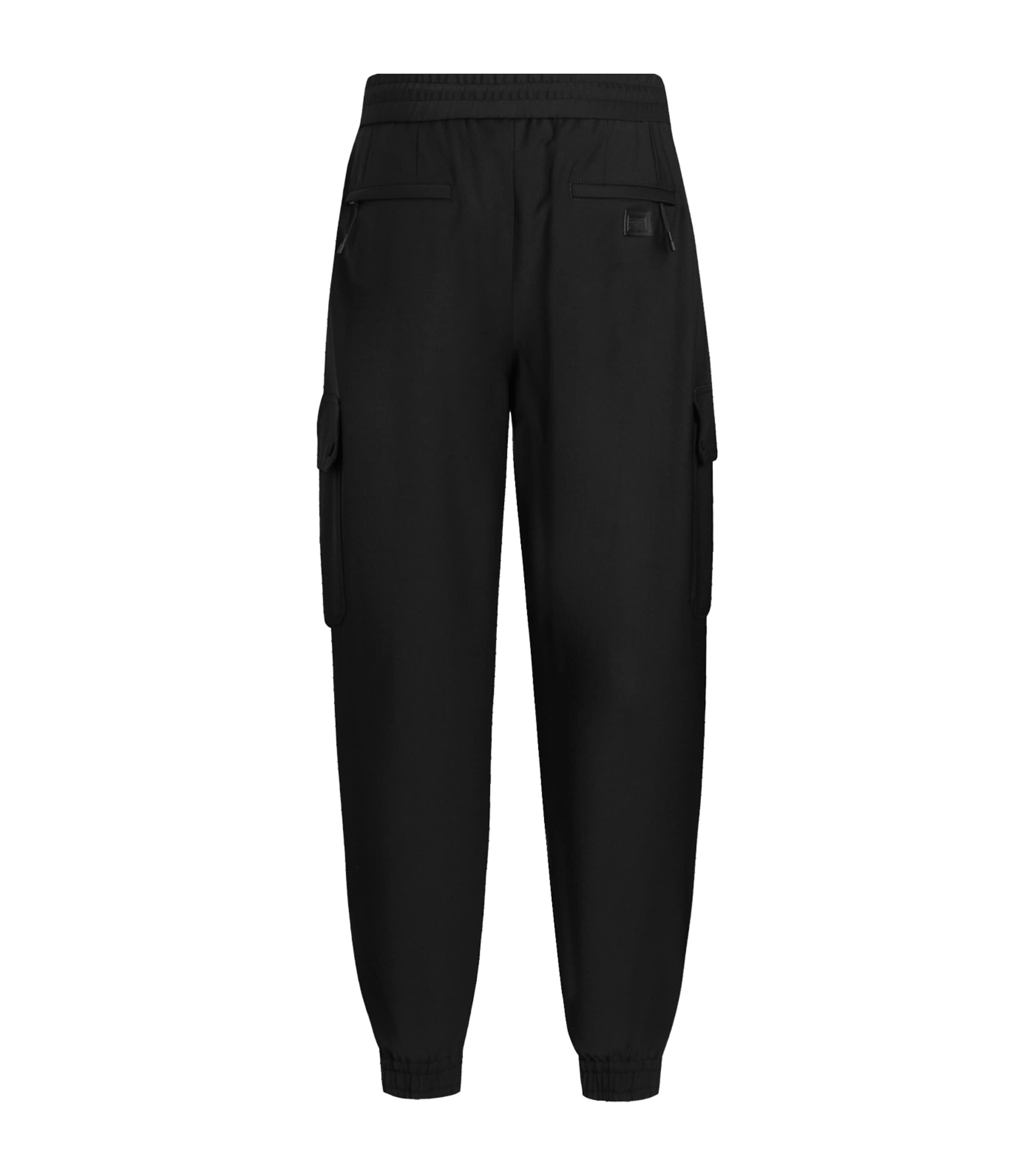 Dolce&Gabbana Mens Wool-Blend Cargo Trousers Black Image 2