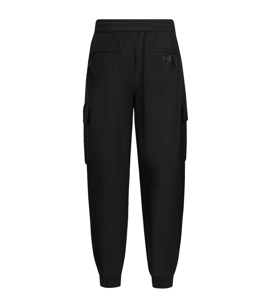 Dolce&Gabbana Mens Wool-Blend Cargo Trousers Black Image 2