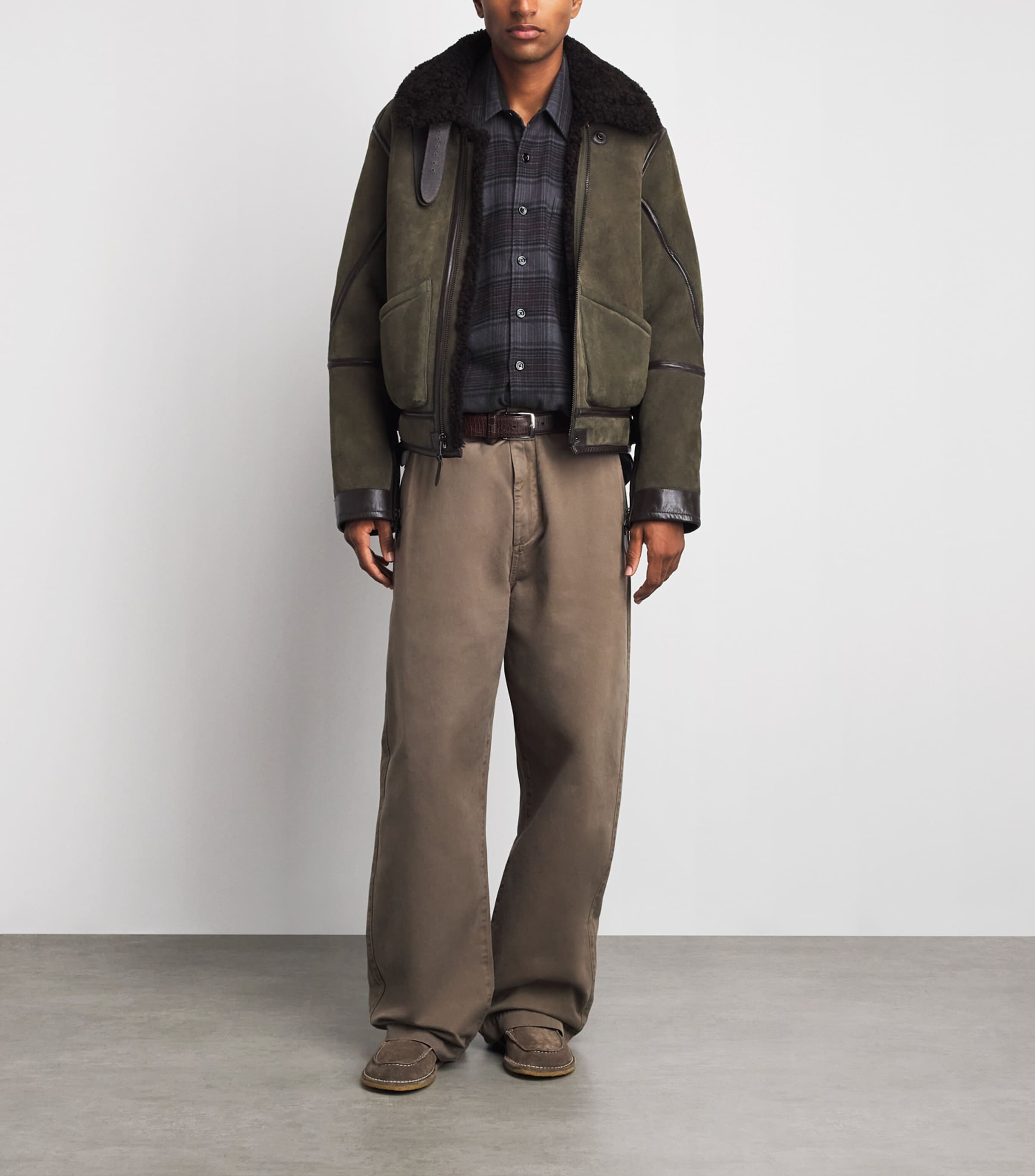 Our Legacy Mens Cotton Check Above Shirt Faded Nctrn Chk Flnl Image 2