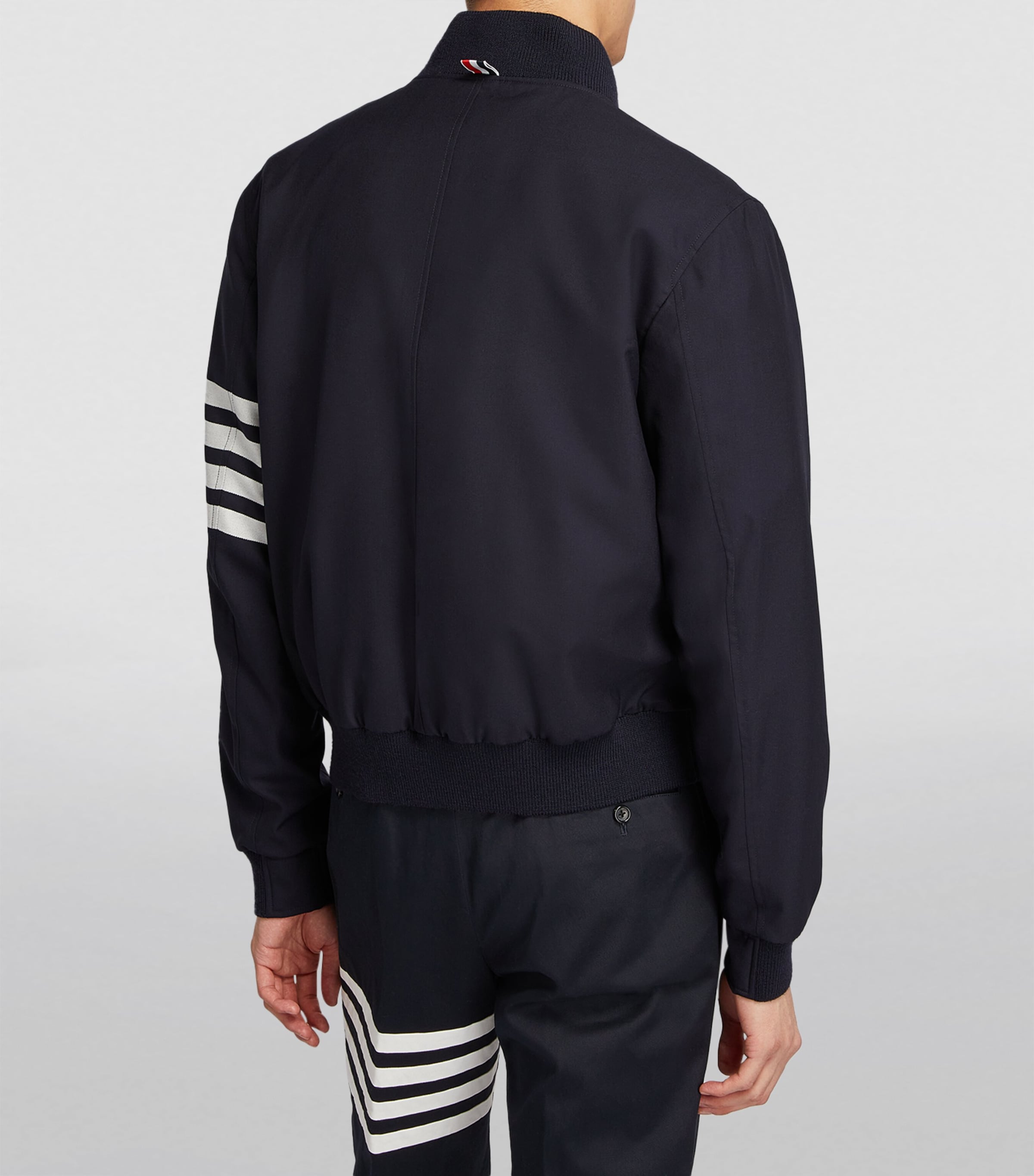 Wool 4-Bar Stripe Bomber Jacket NAVY Image 4