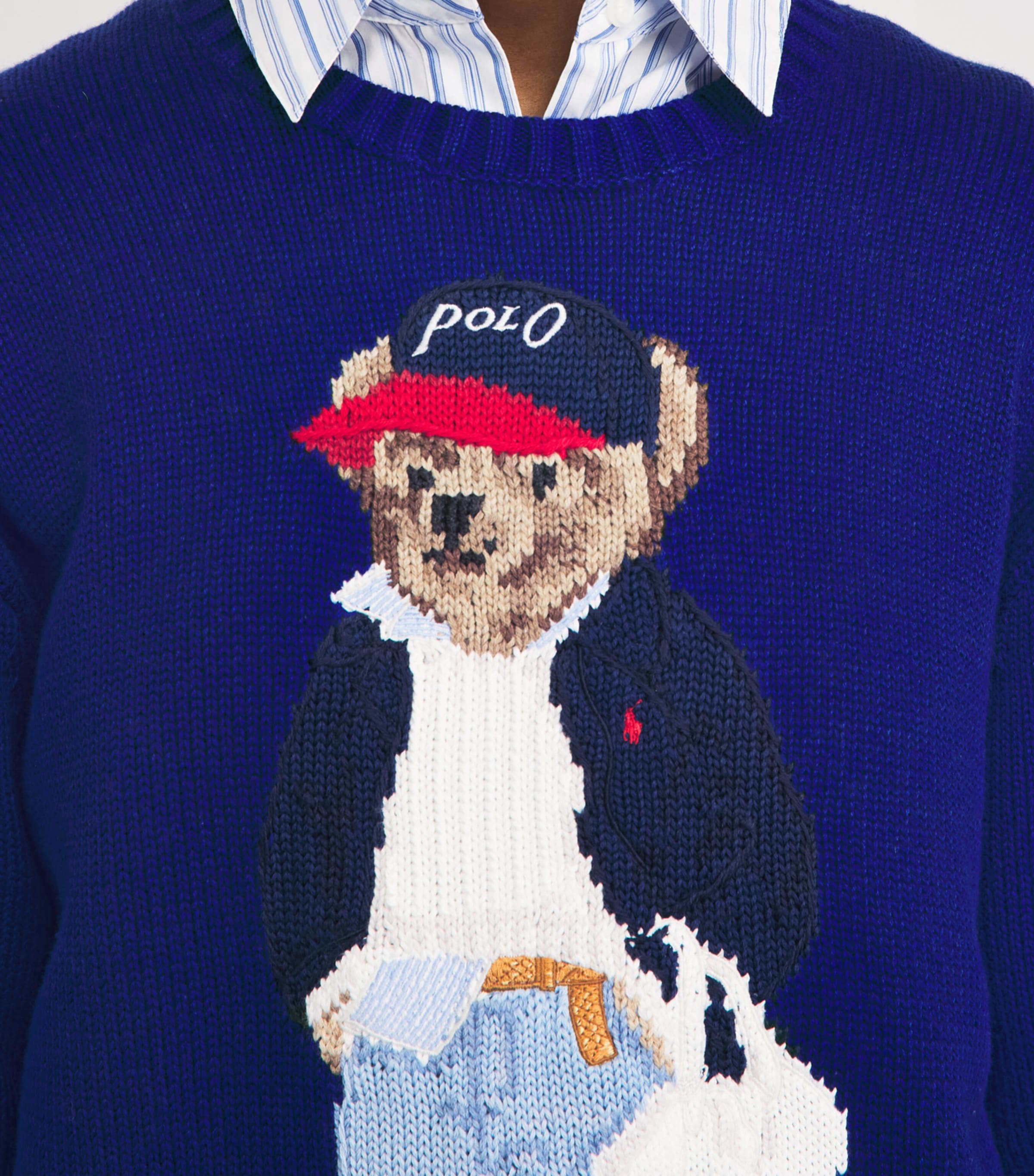 Polo Ralph Lauren Womens Cotton Polo Bear Sweater Sporting Royal Image 3