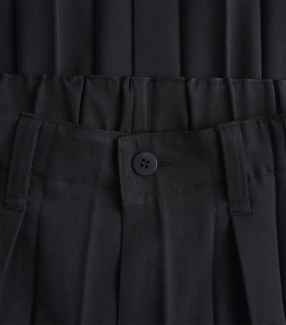 Homme Plissé Issey Miyake Mens Edge Pleat Straight Trousers Black Image 6