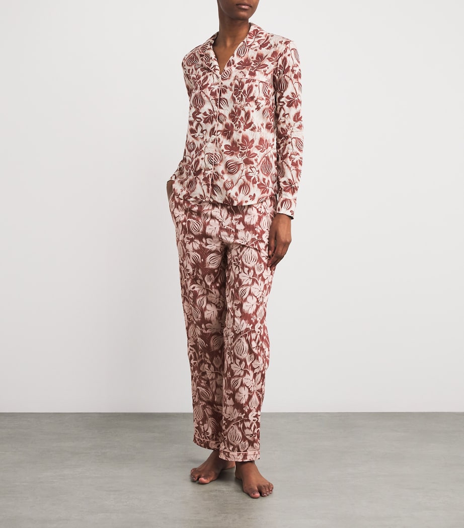 Fig Print Alma Classic Pyjama Set CREAM BU/RED PI Image 2