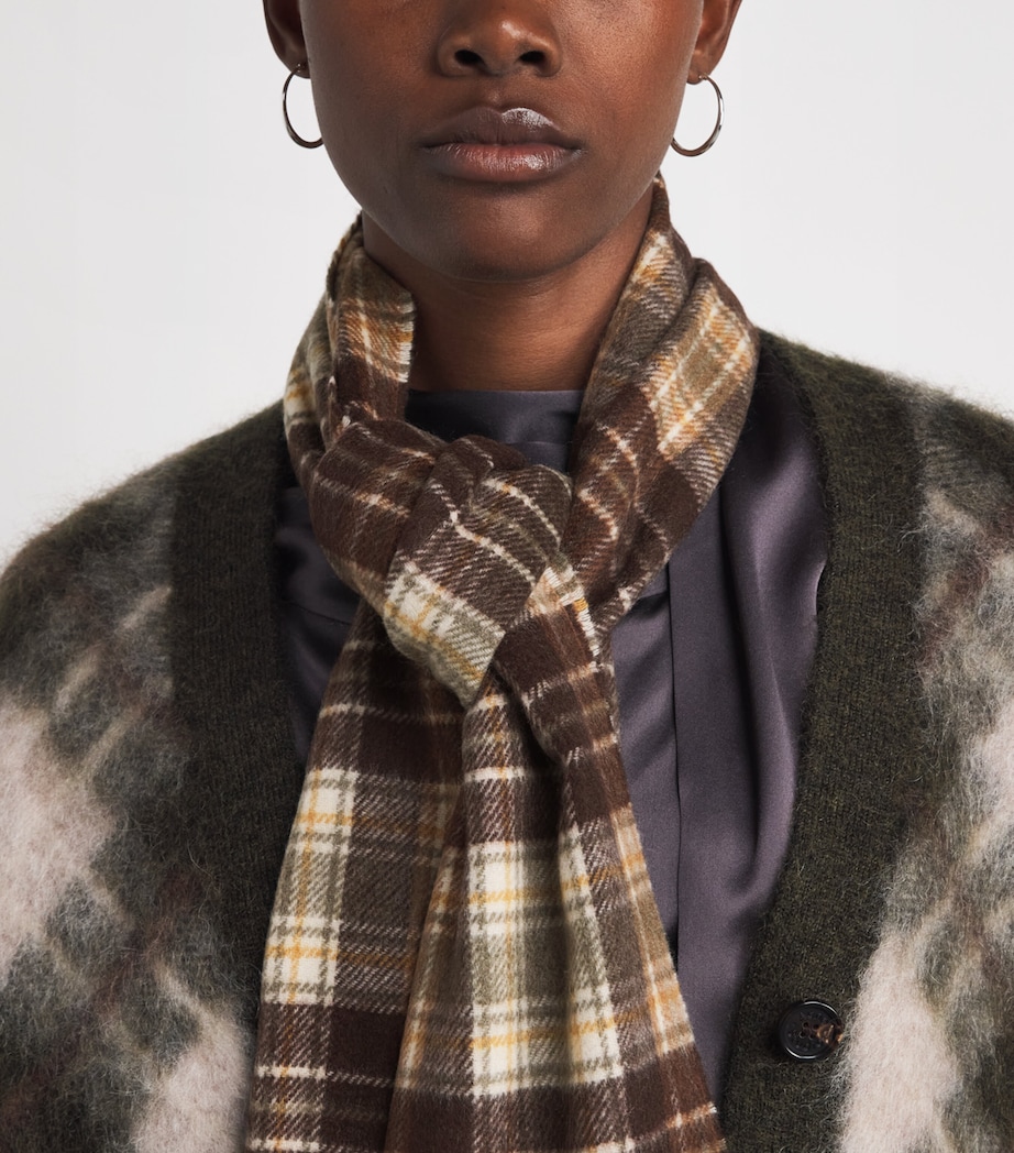 Acne Studios Cashmere-Wool Check Scarf Dark Brown/khaki Image 3